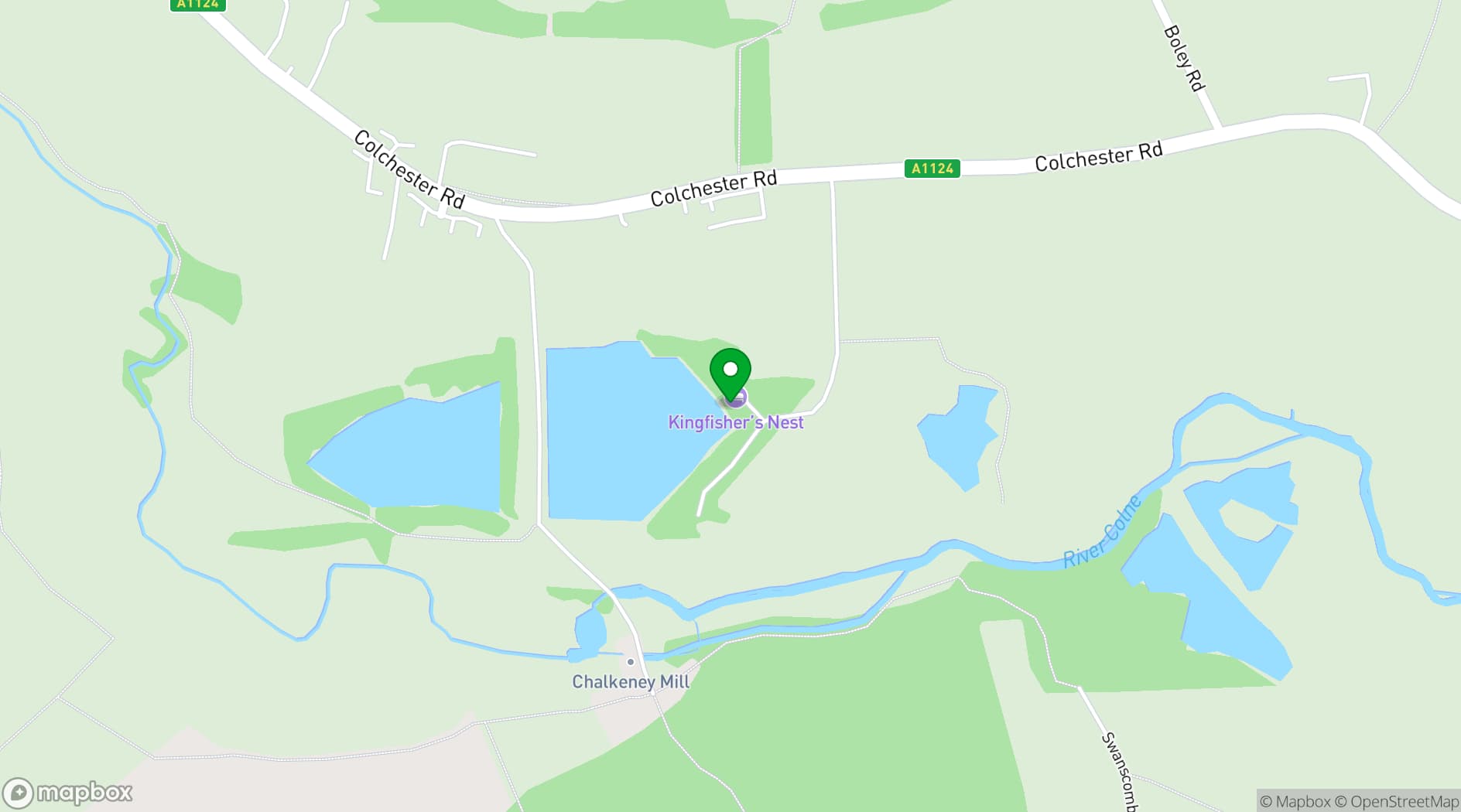 Map showing Browning Bros. Chalkney Water Meadows