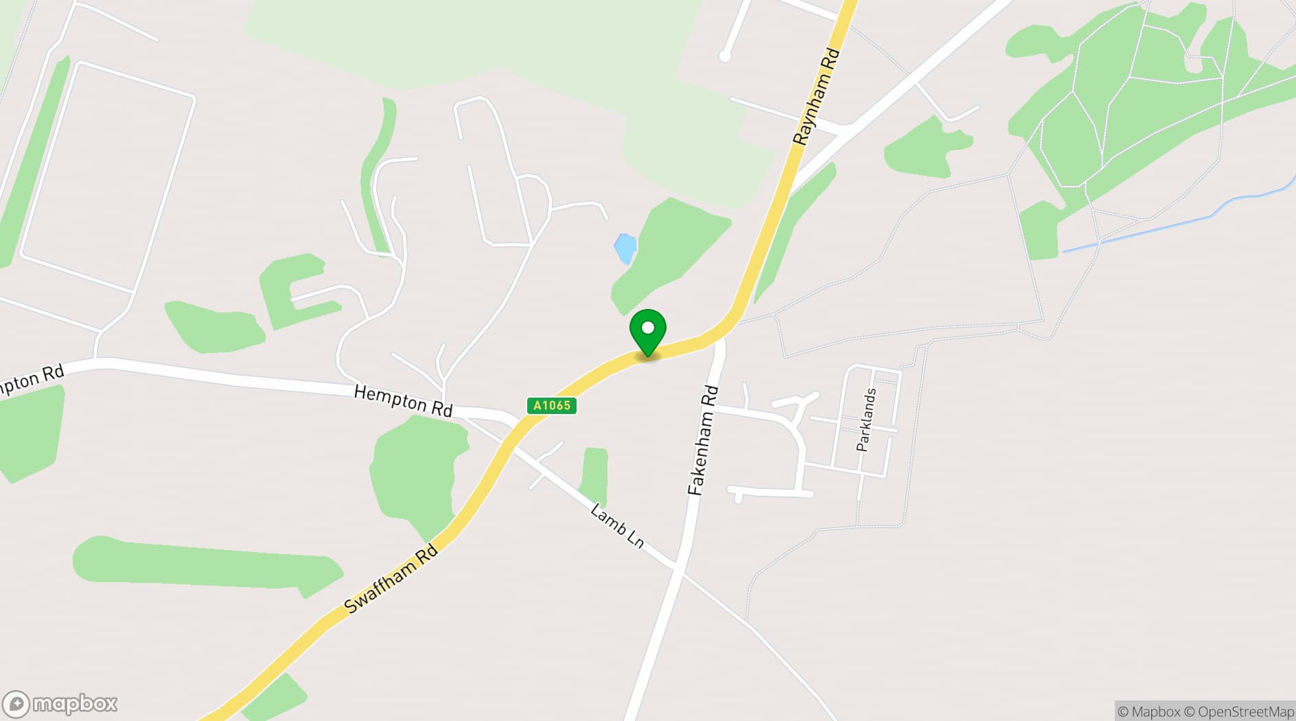 Map showing Raynham Estate