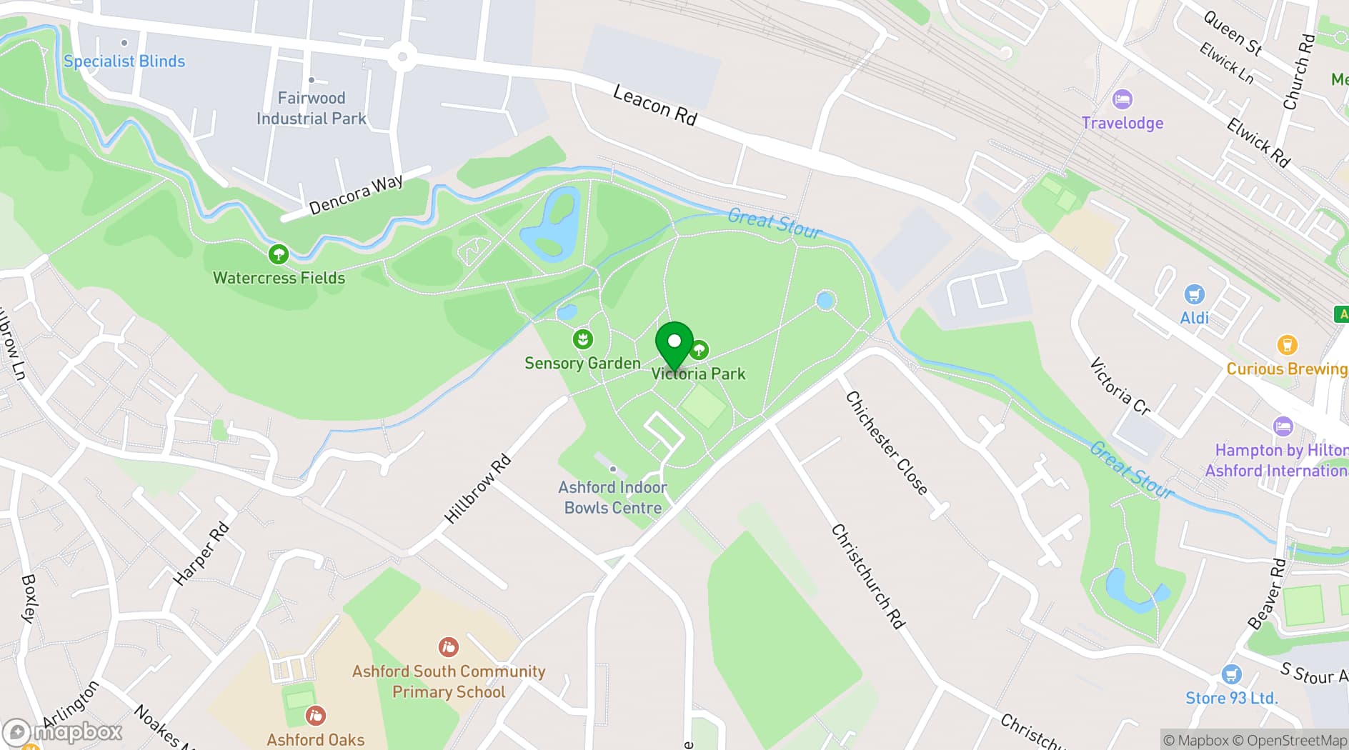 Map showing Harper's Cafe