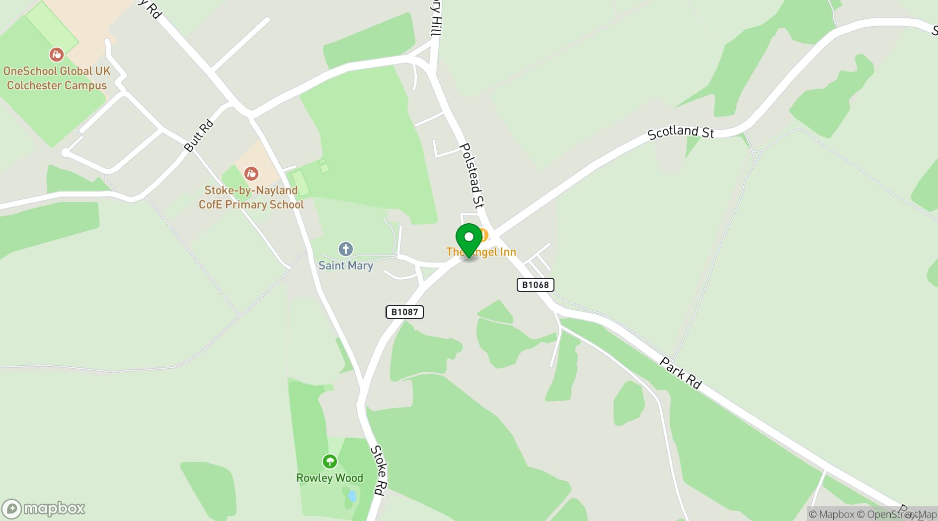 Map showing Tendring Hall Estate