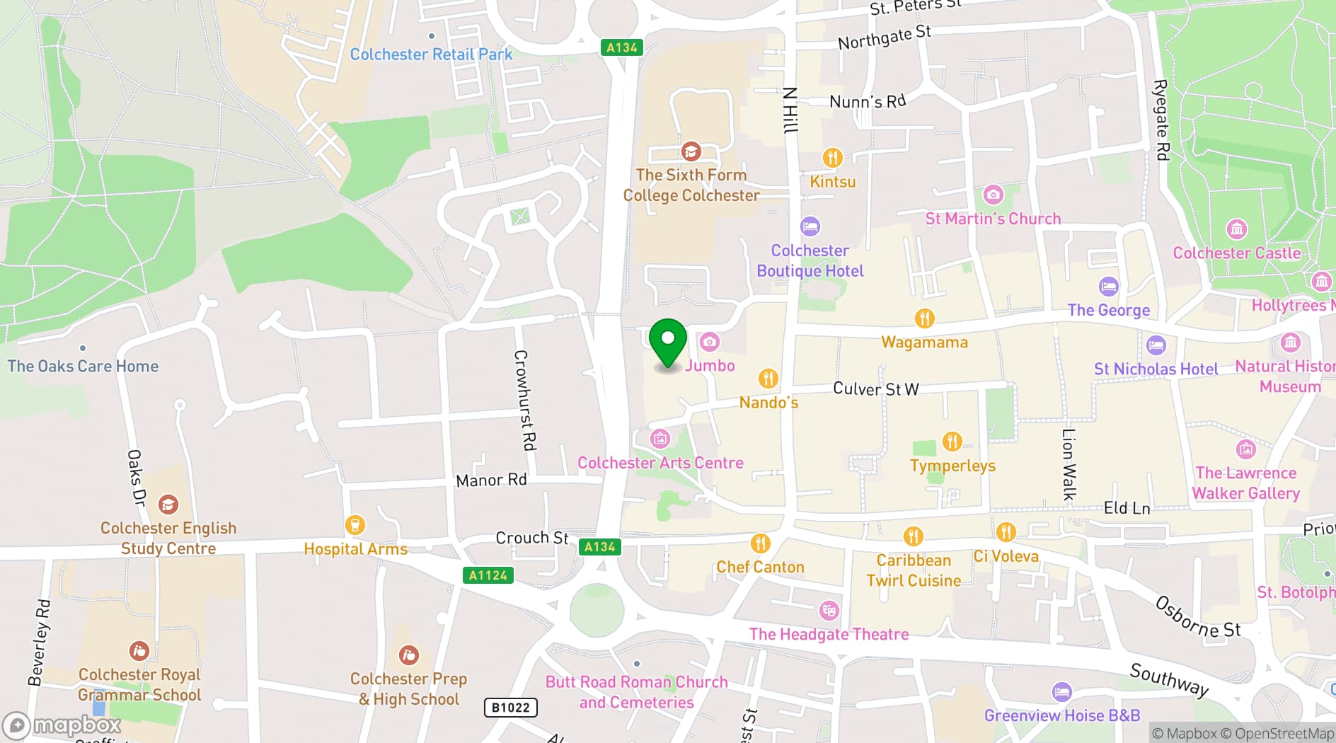 Map showing Mercury Theatre