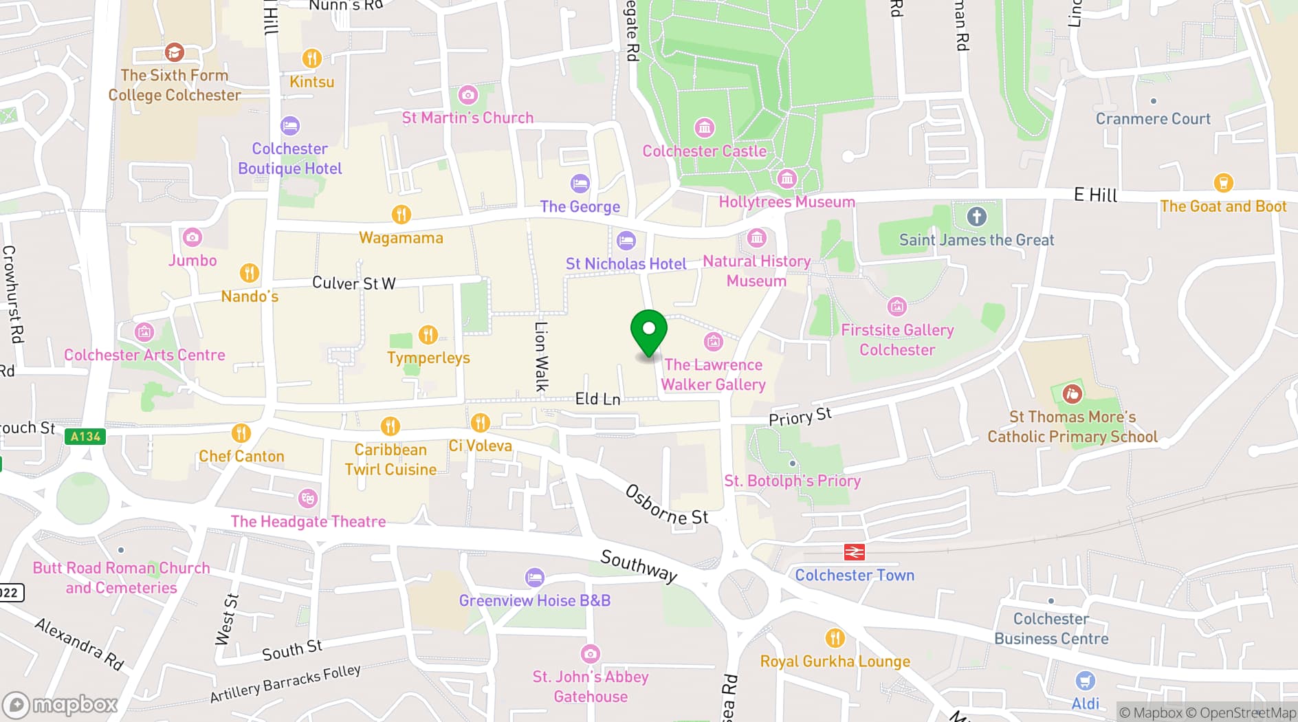 Map showing No Name Bar & Games