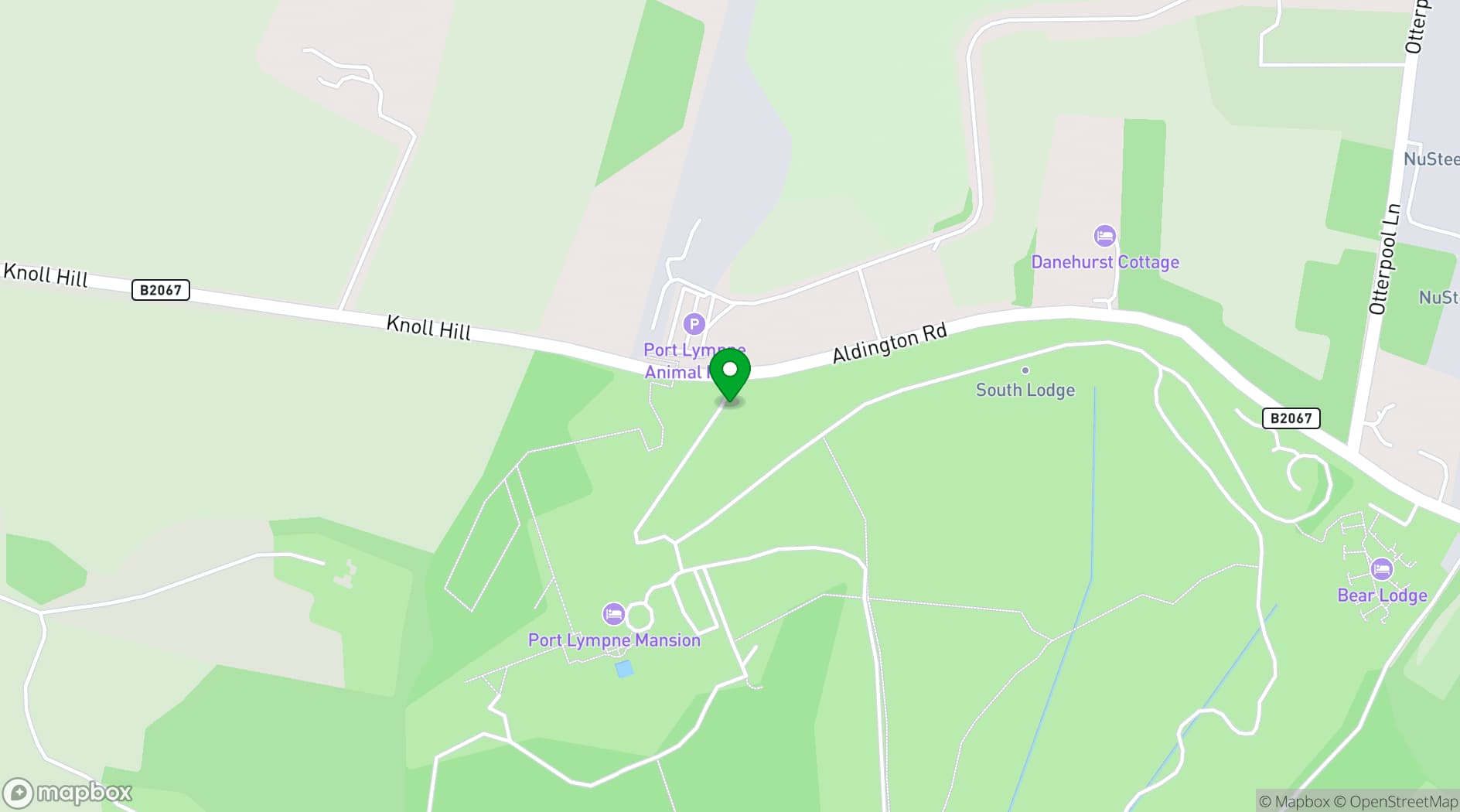 Map showing Port Lympne Hotel