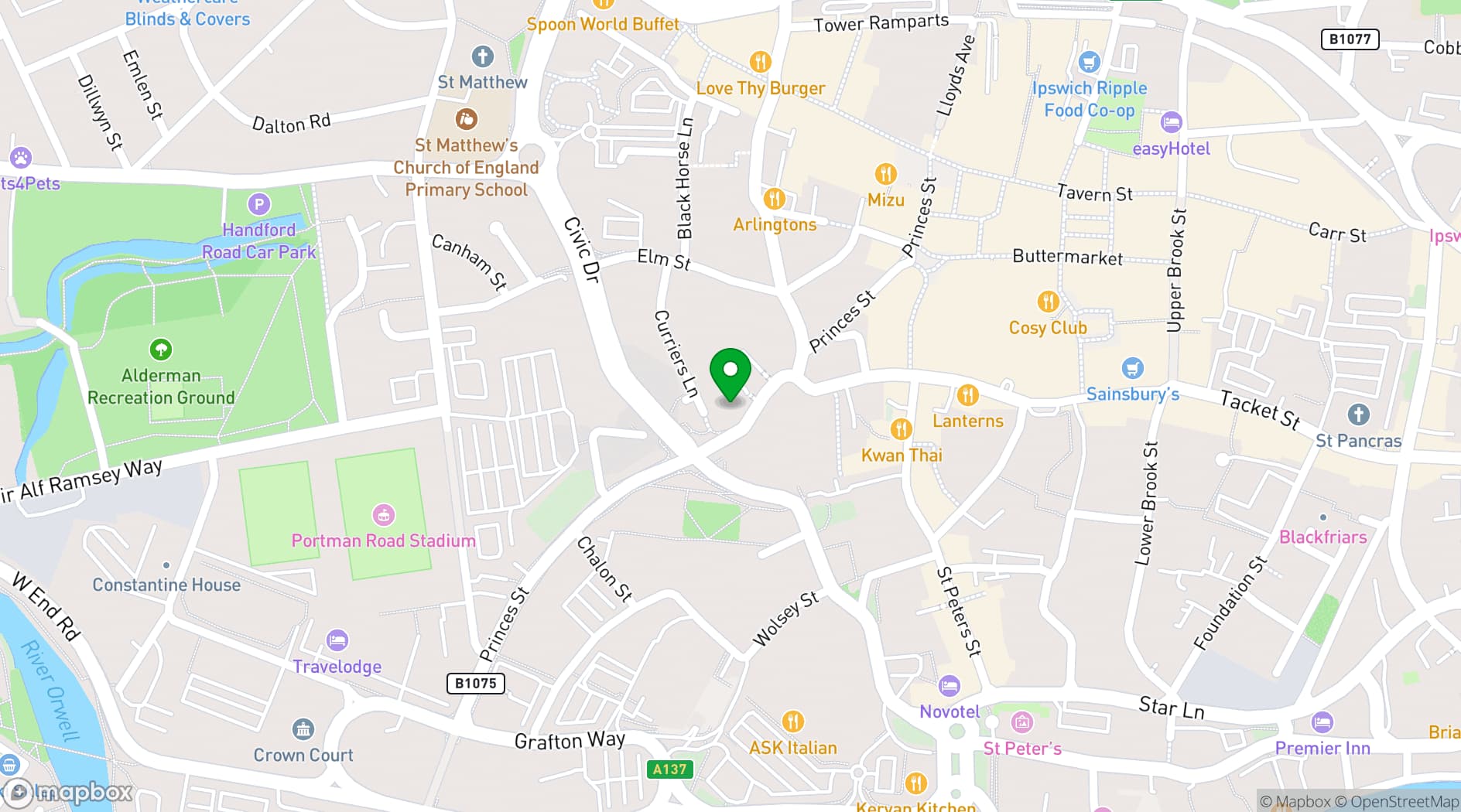 Map showing MYCO Ipswich