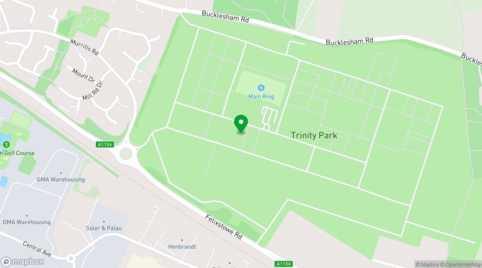 Map showing Trinity Park Events