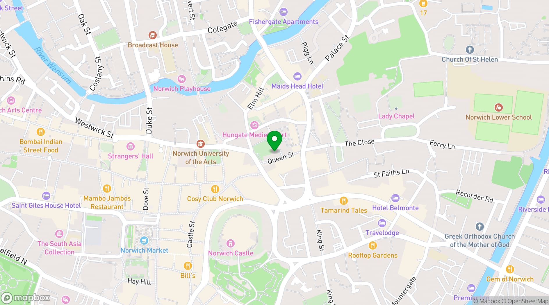 Map showing Revolucion De Cuba Norwich