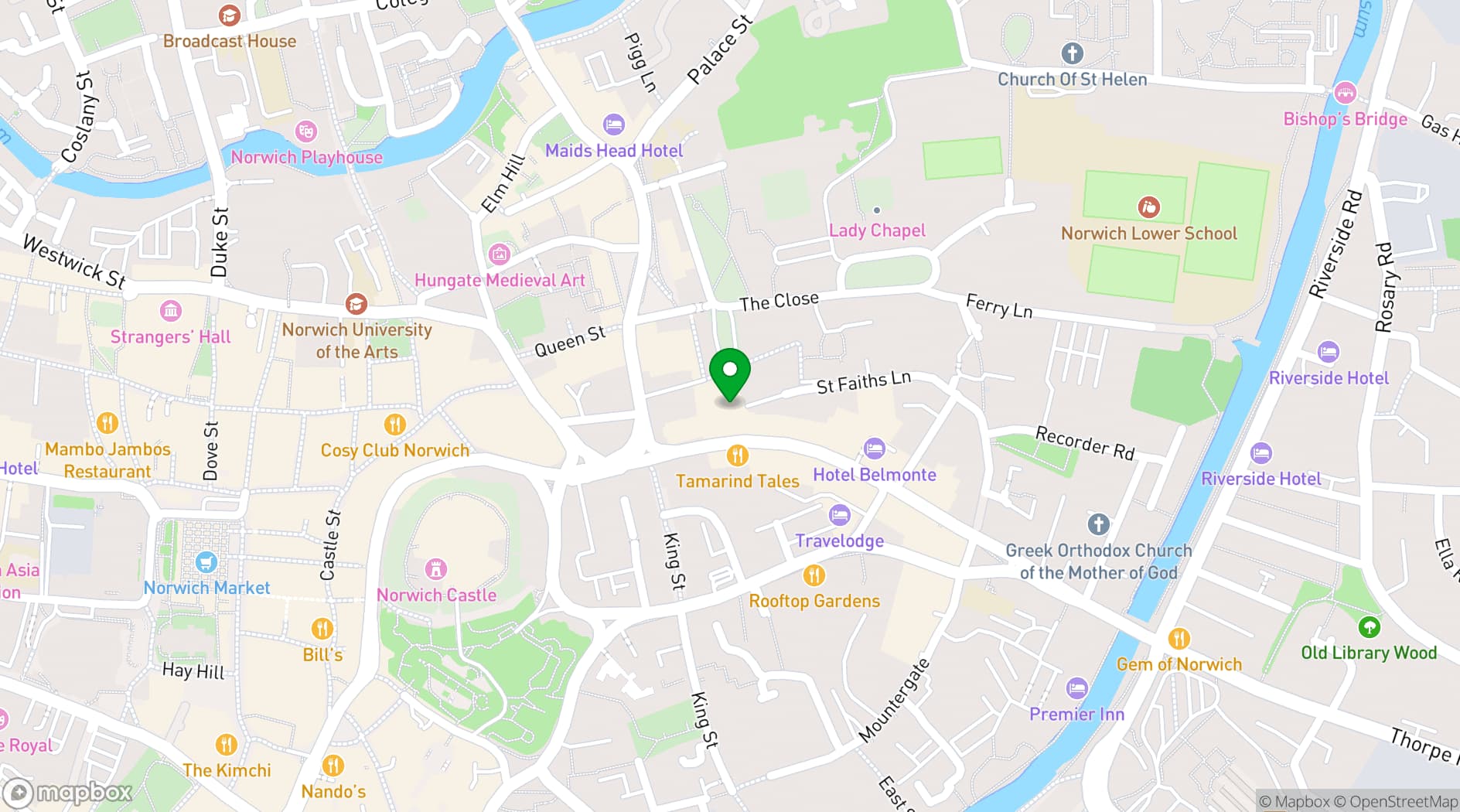 Map showing Bar & Beyond Norwich