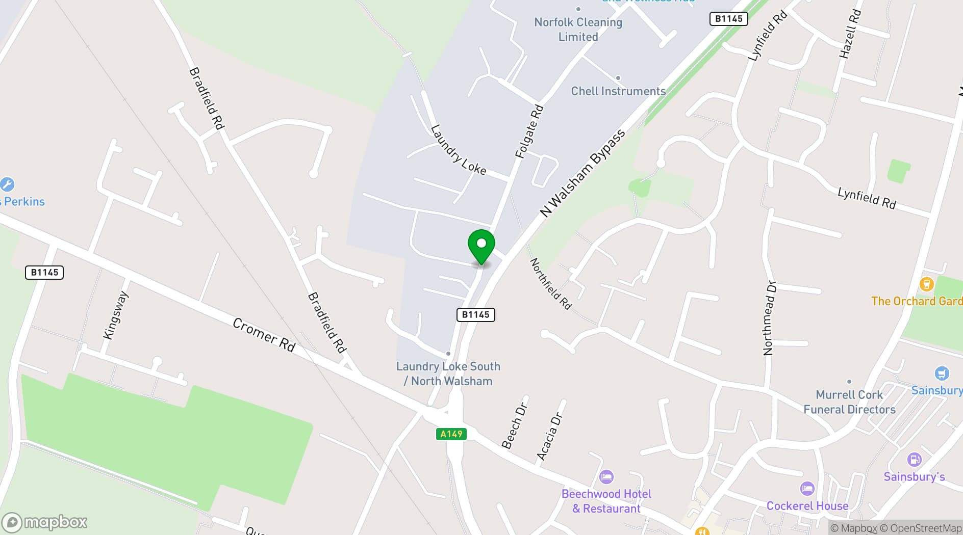 Map showing Carter's Gym