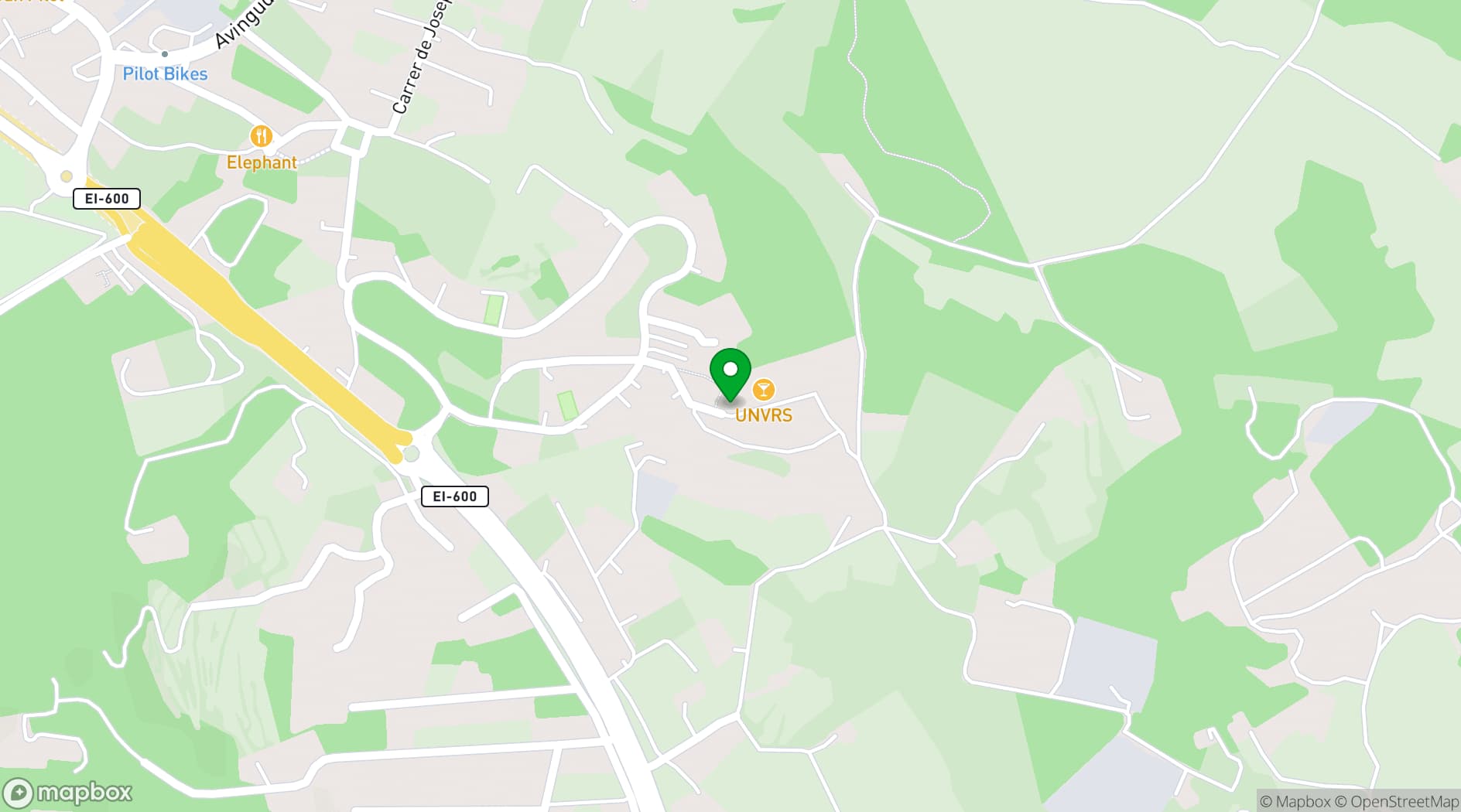Map showing UNVRS
