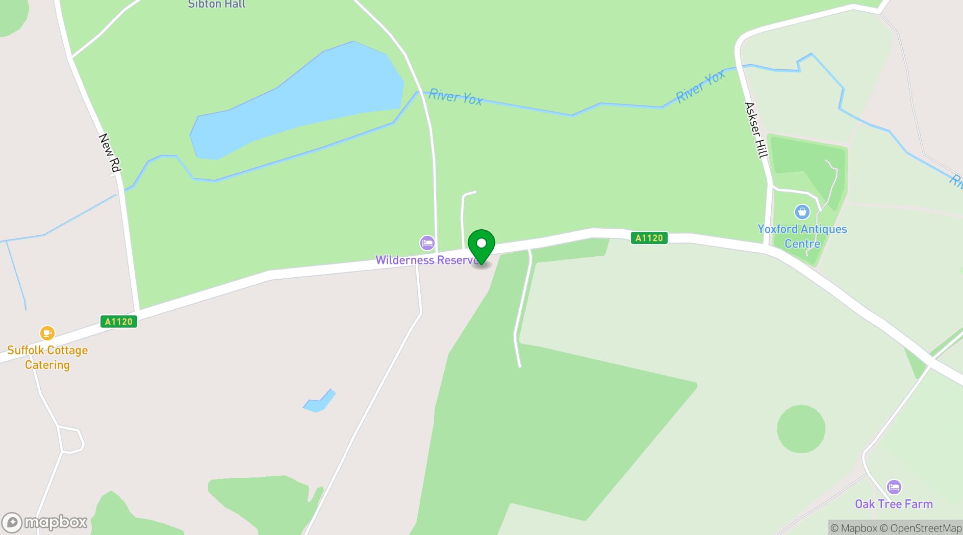 Map showing Sibton Park