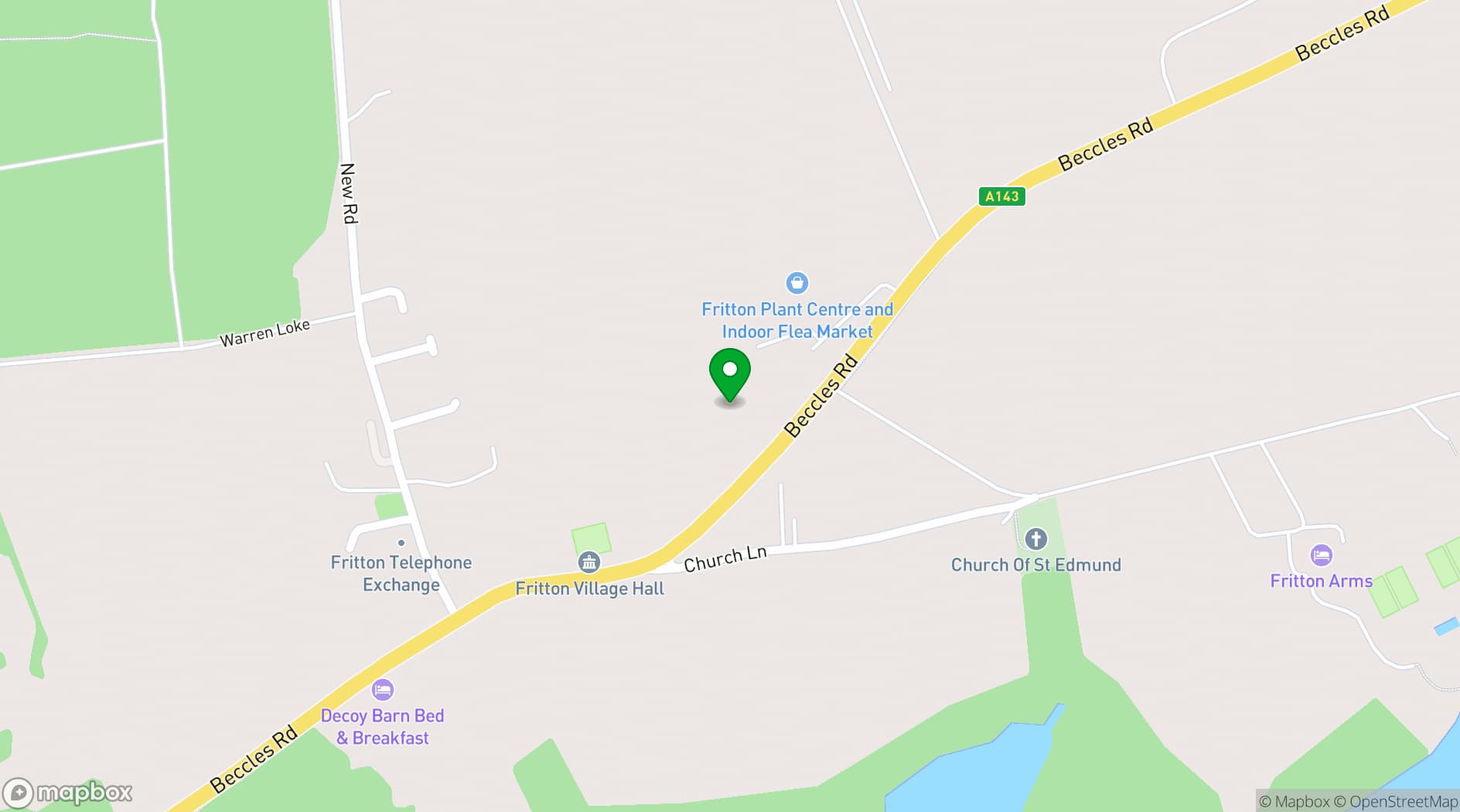 Map showing Fritton Lake