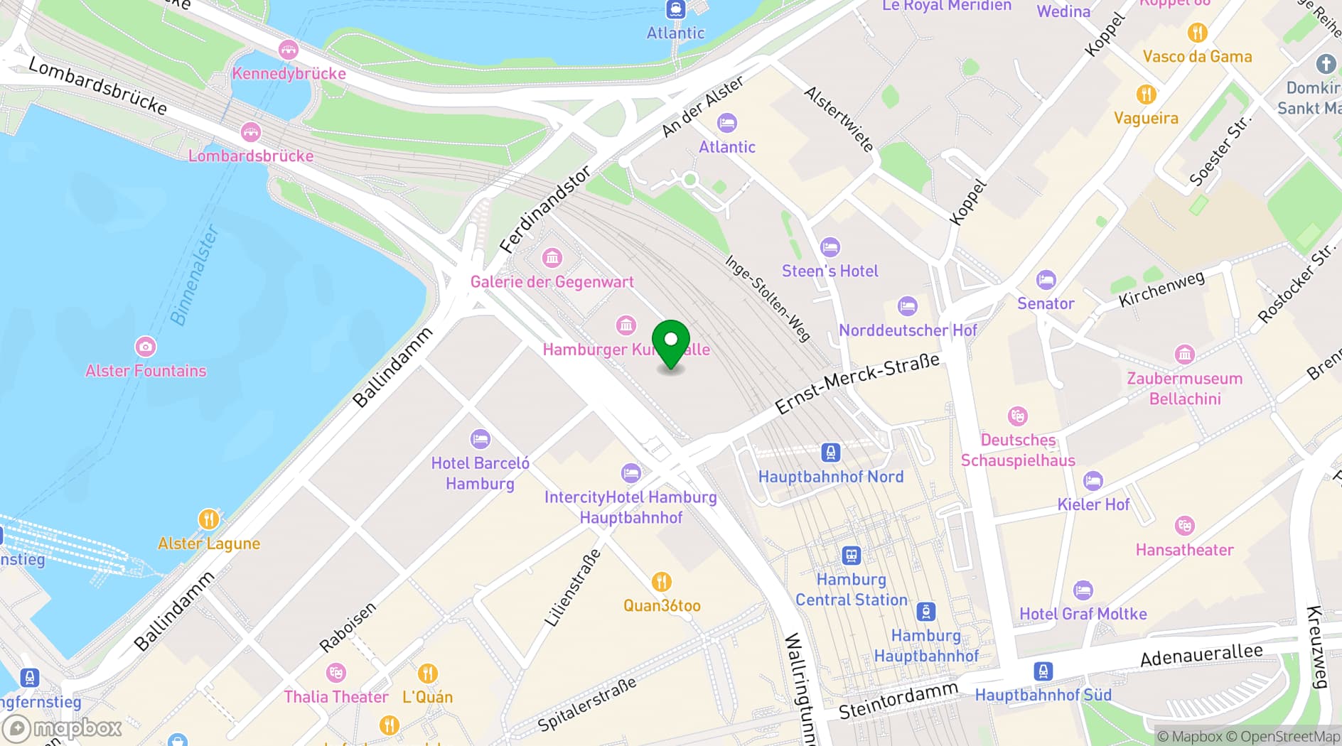 Map showing Hamburger Kunsthalle