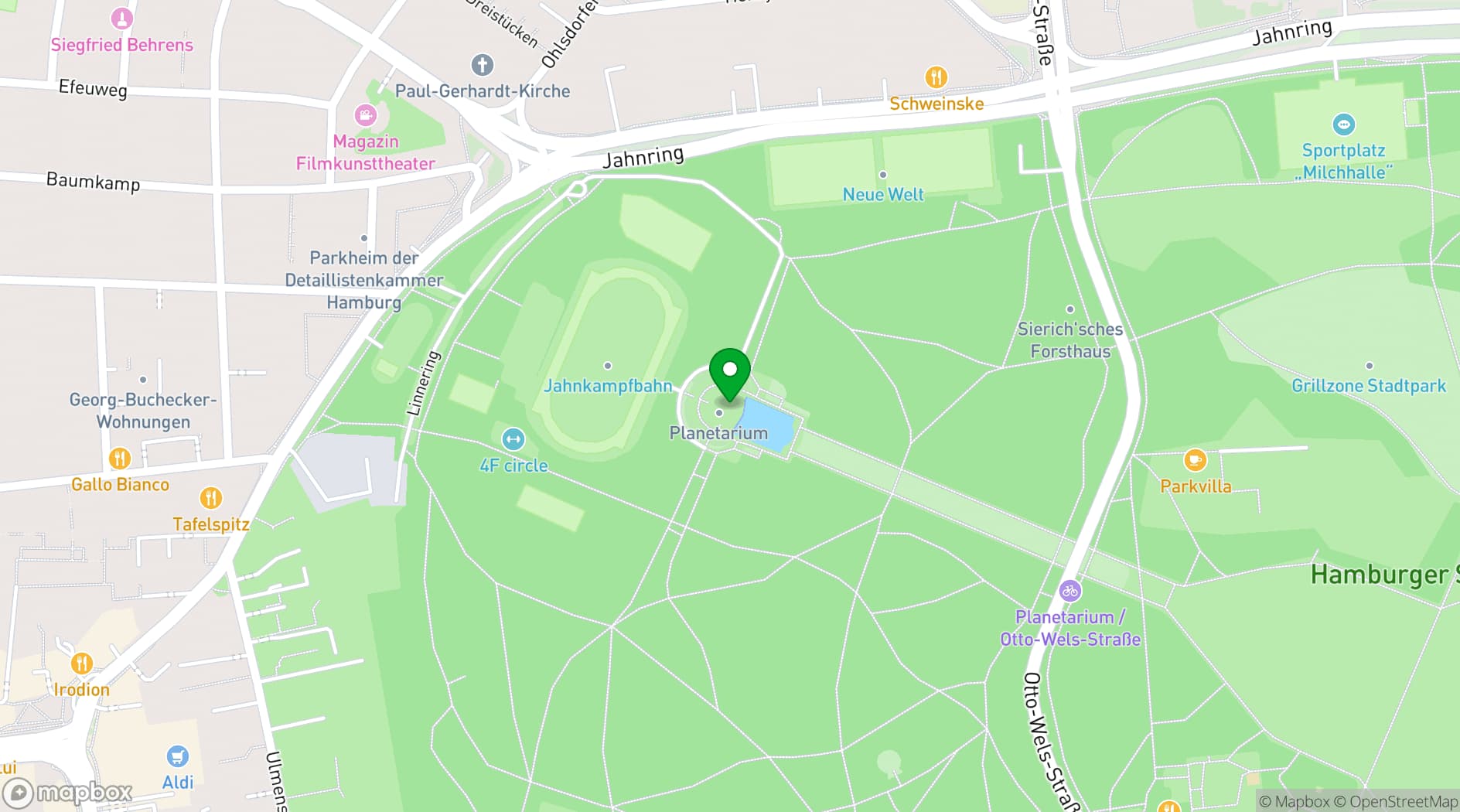 Map showing Planetarium Hamburg