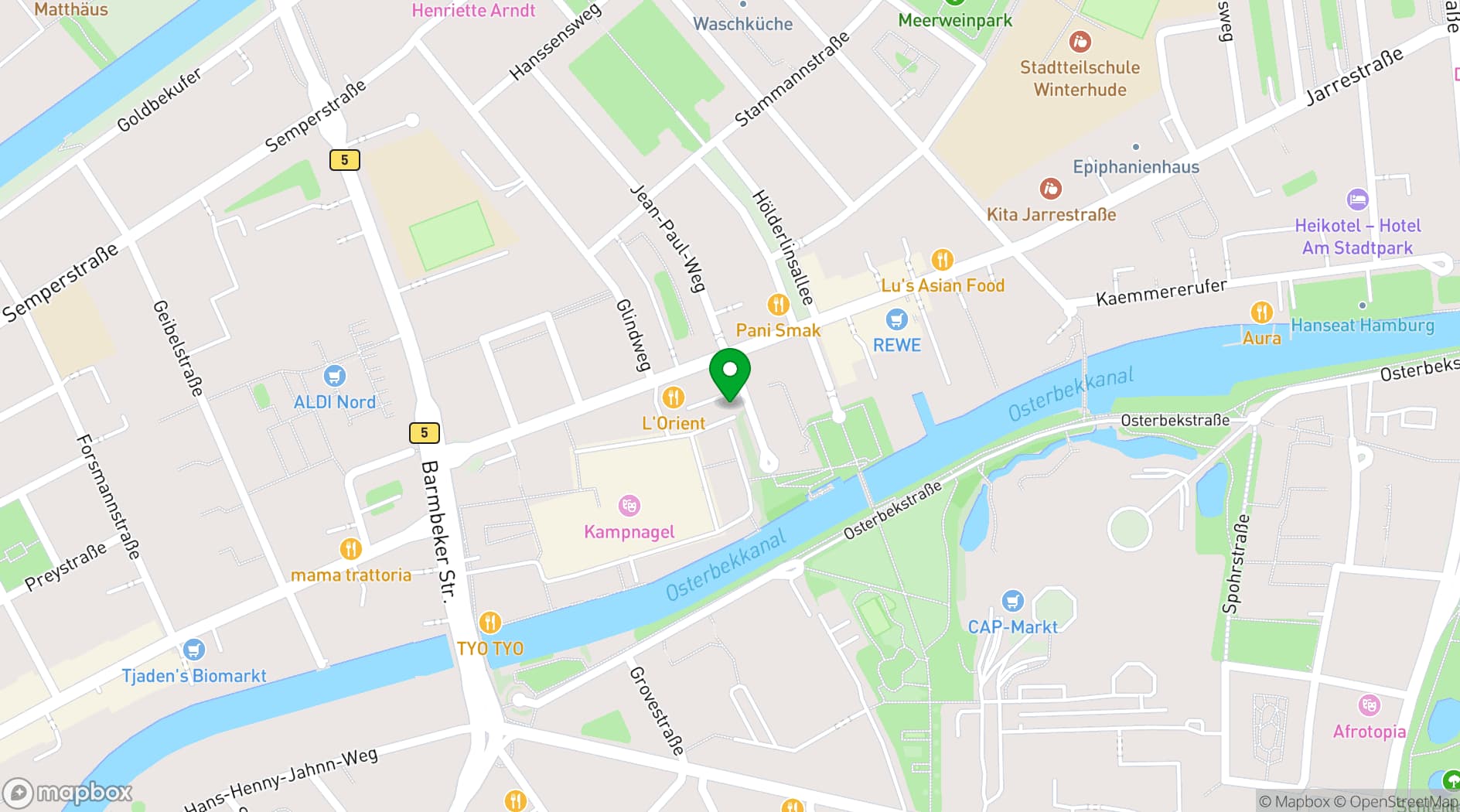 Map showing Kampnagel