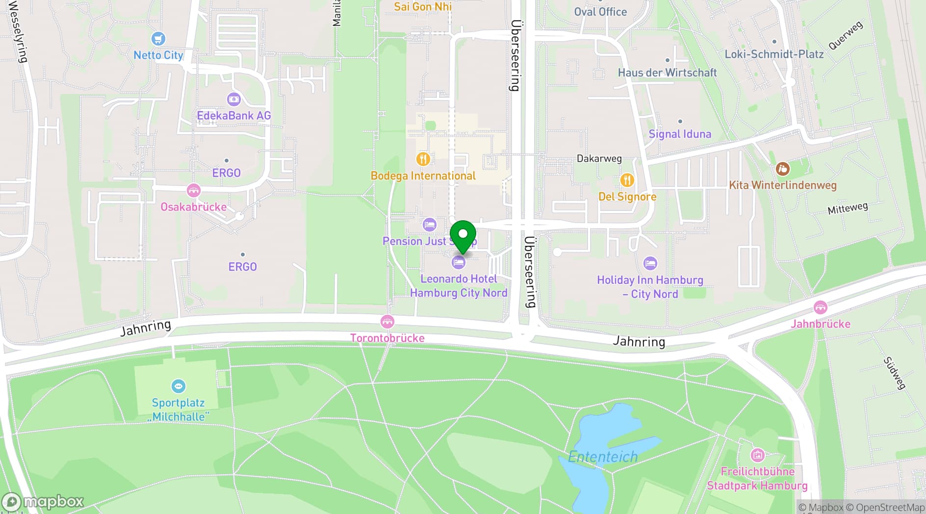 Map showing Leonardo Hotel Hamburg City Nord