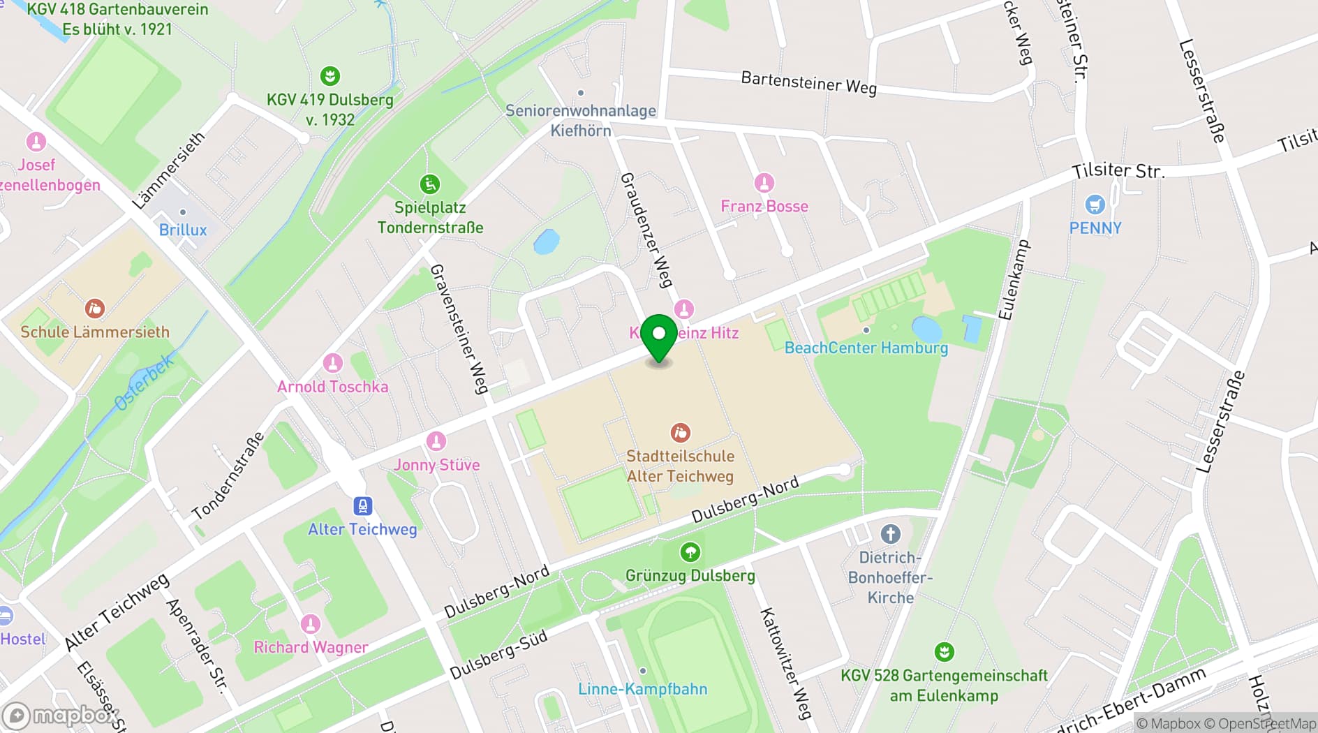 Map showing Kulturhof Dulsberg