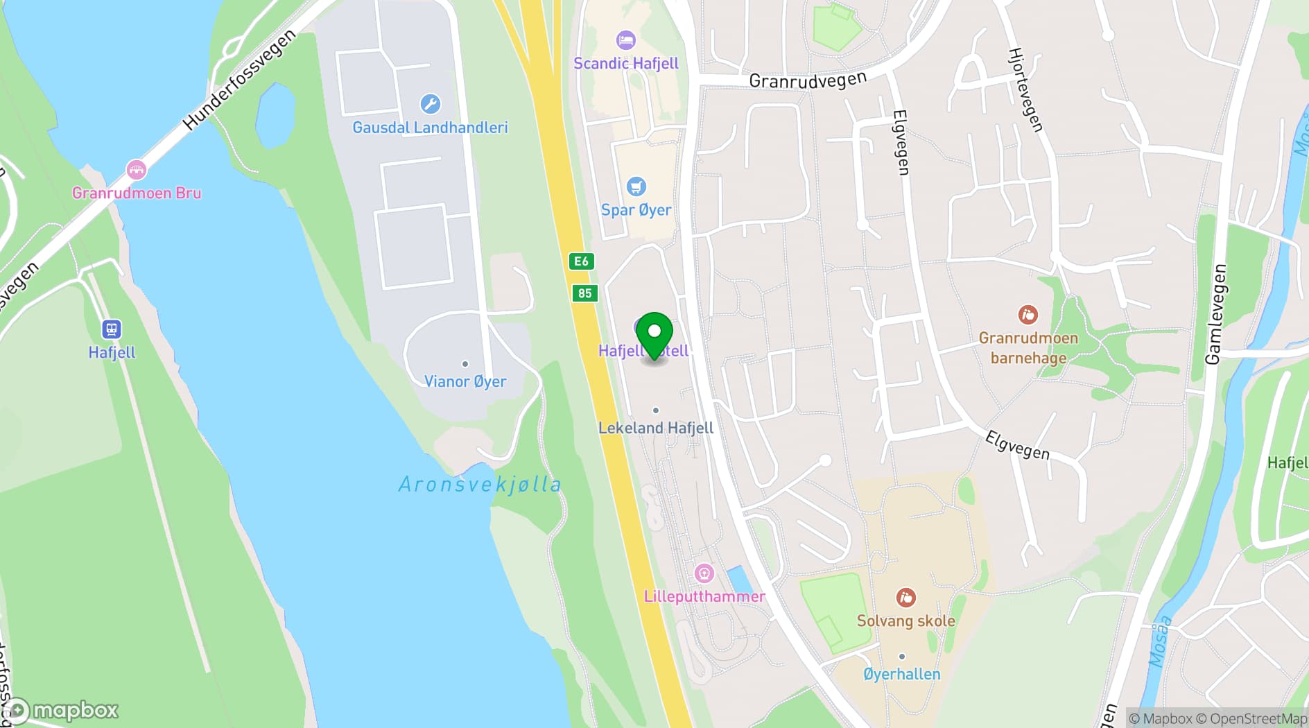 Map showing Øyer Hall