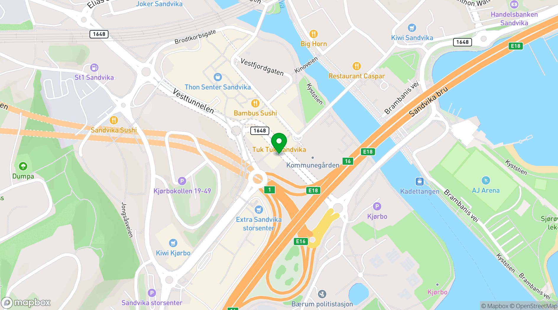 Map showing Bærum Kulturhus