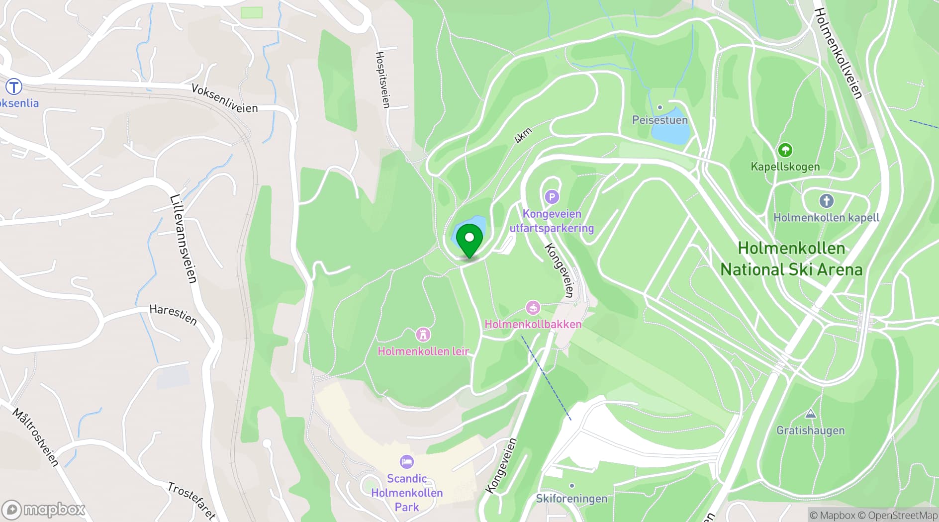 Map showing Holmenkollen Arena