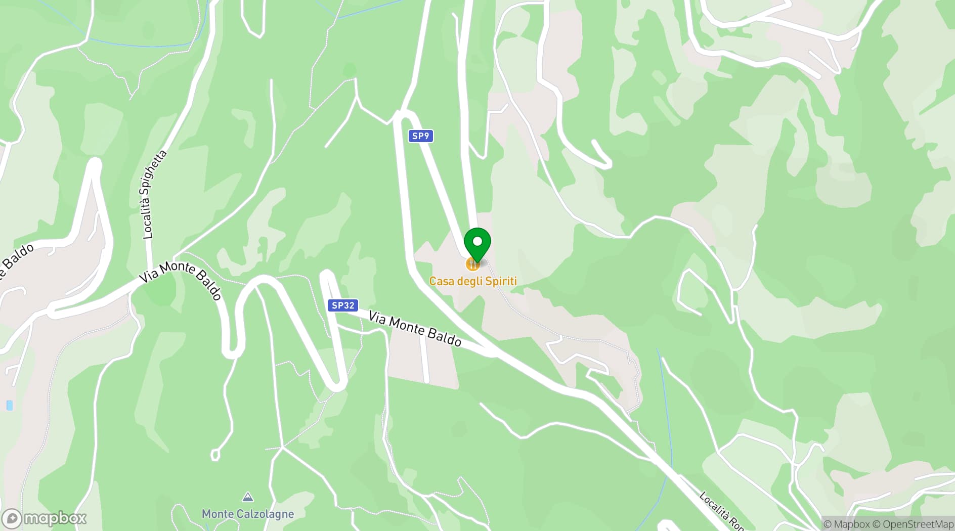 Map showing Casa degli Spiriti