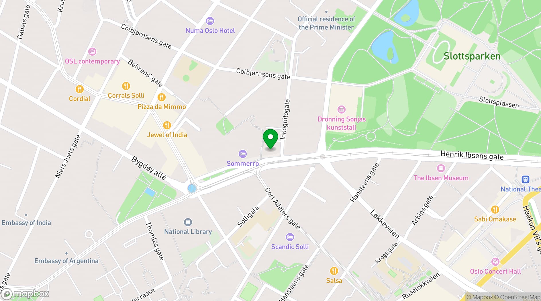 Map showing Oslo and Sommerro