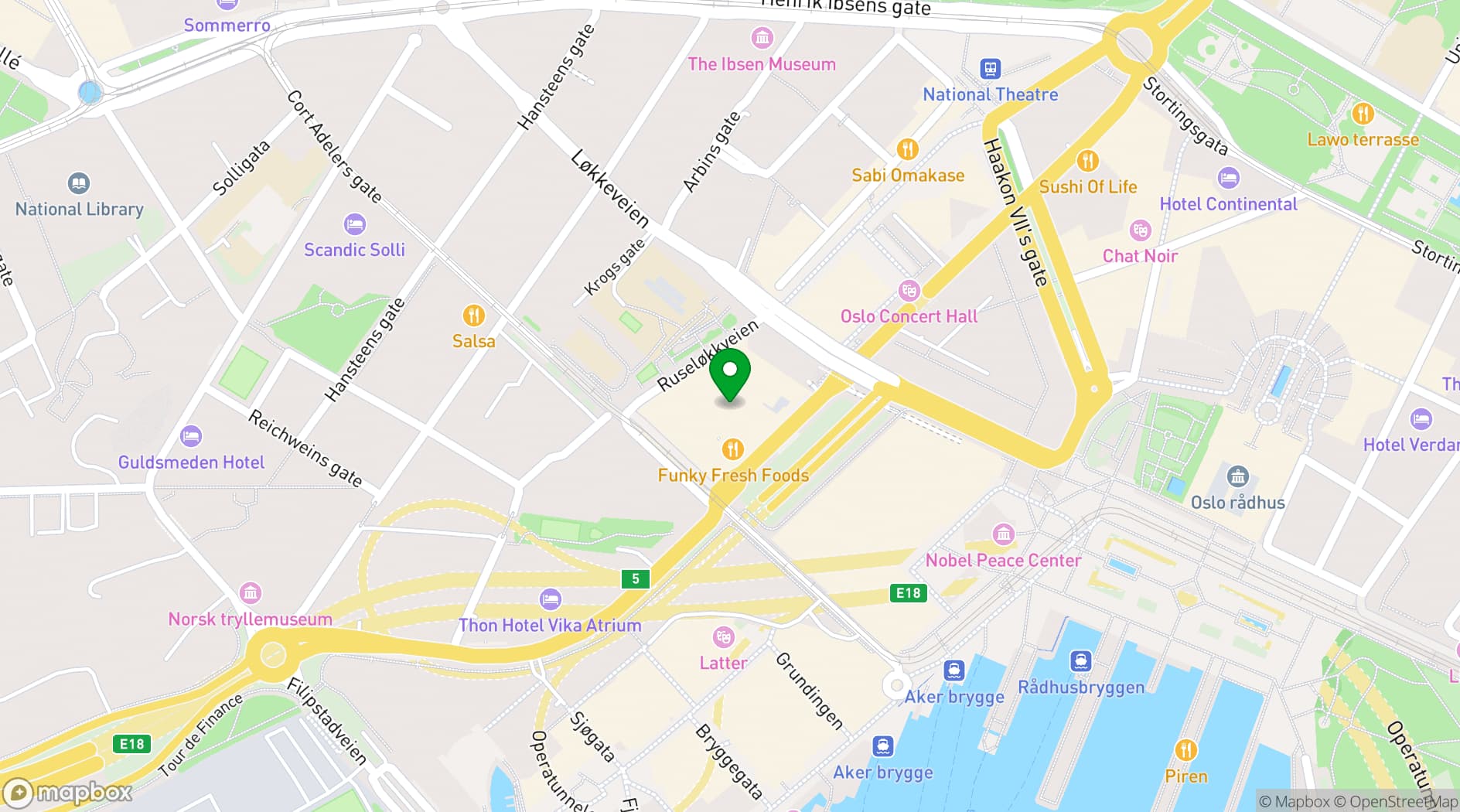 Map showing House of Oslo