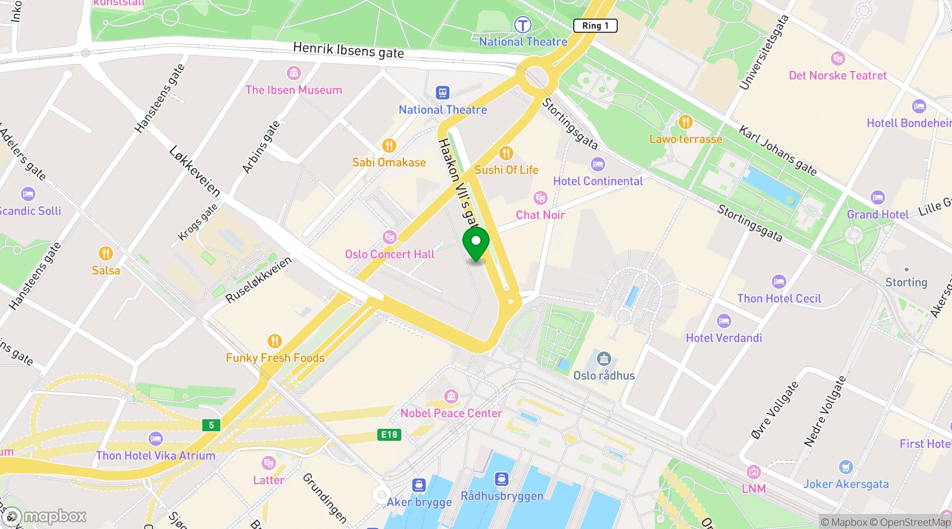 Map showing Oslo Philharmonic