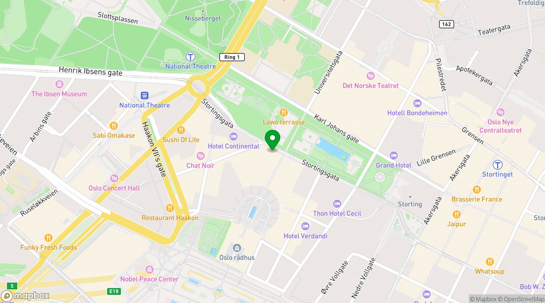 Map showing Stortingsgata