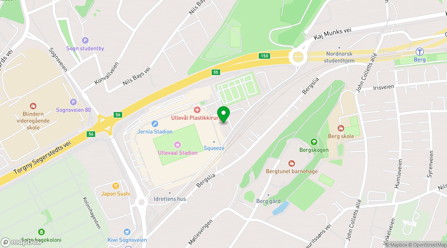 Map showing Meet Ullevaal