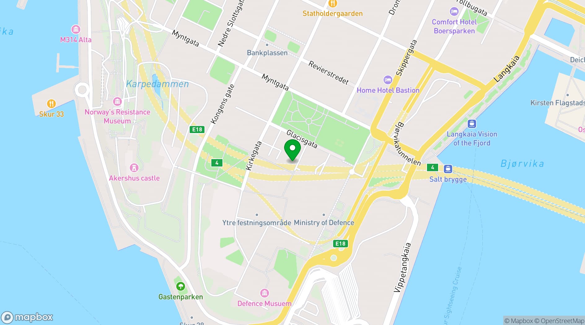 Map showing Gamle Logen