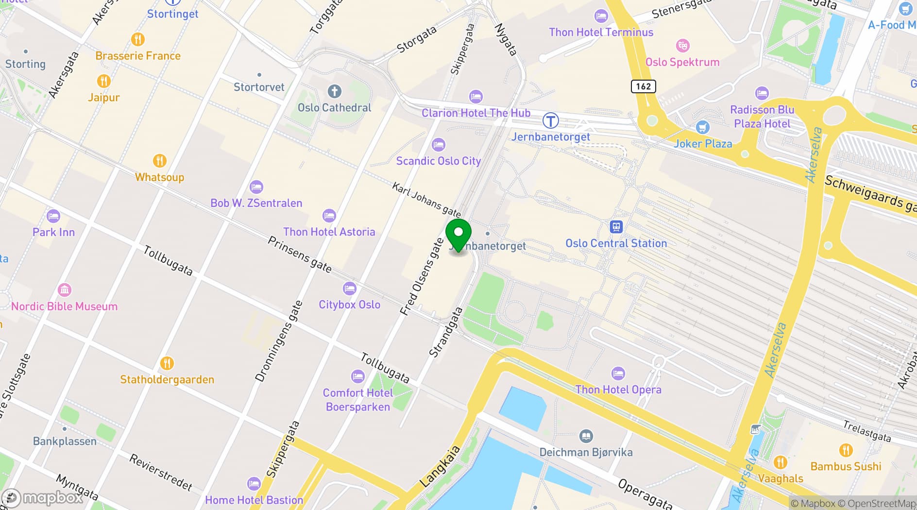 Map showing Amerikalinjen