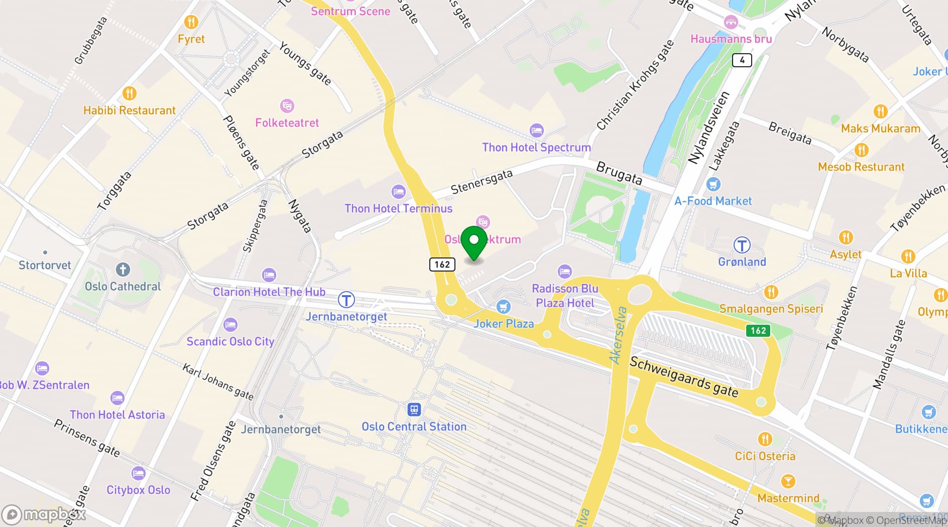 Map showing Oslo Spektrum Arena