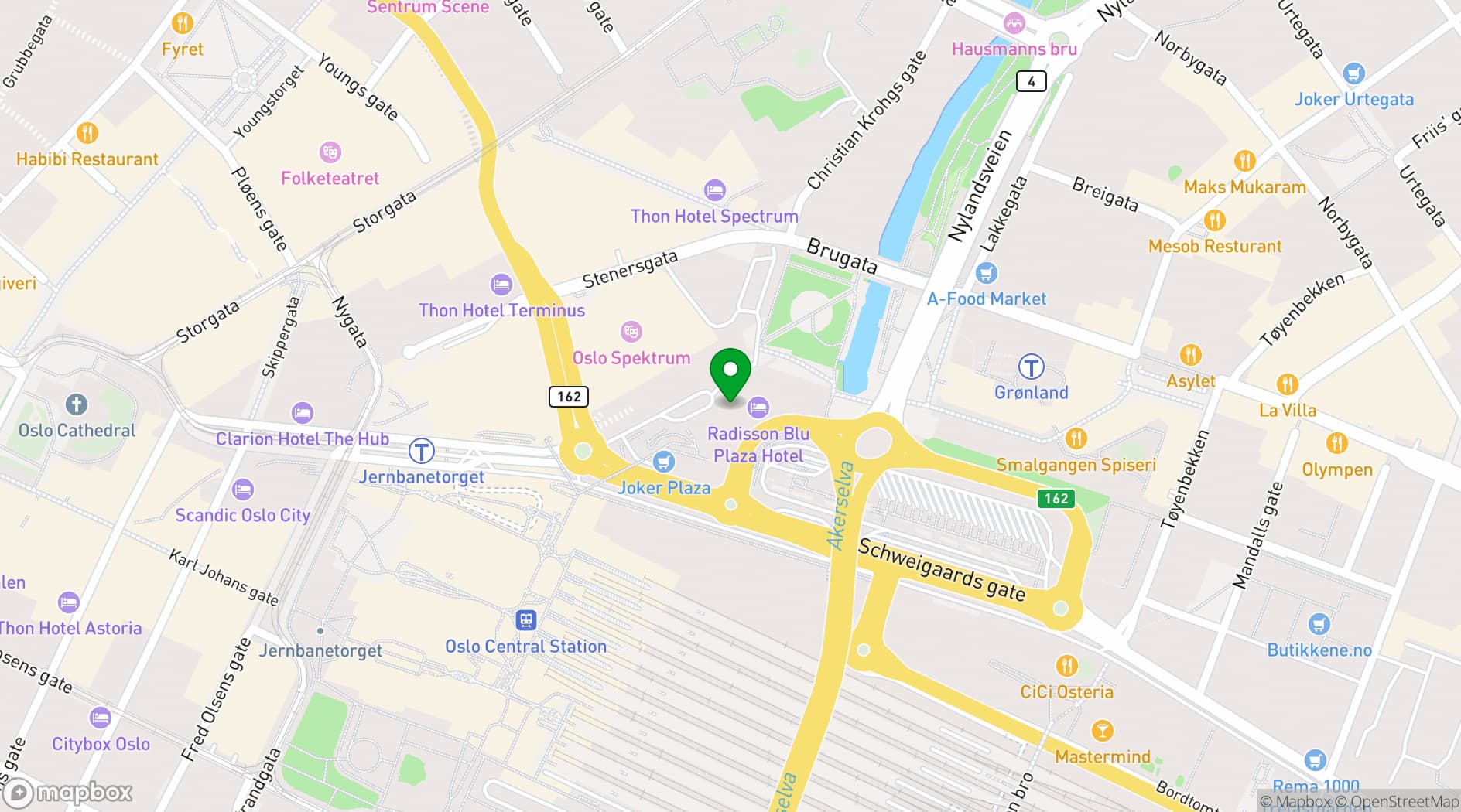 Map showing Meeting and event rooms by Radisson Blu Plaza Hotel, Oslo