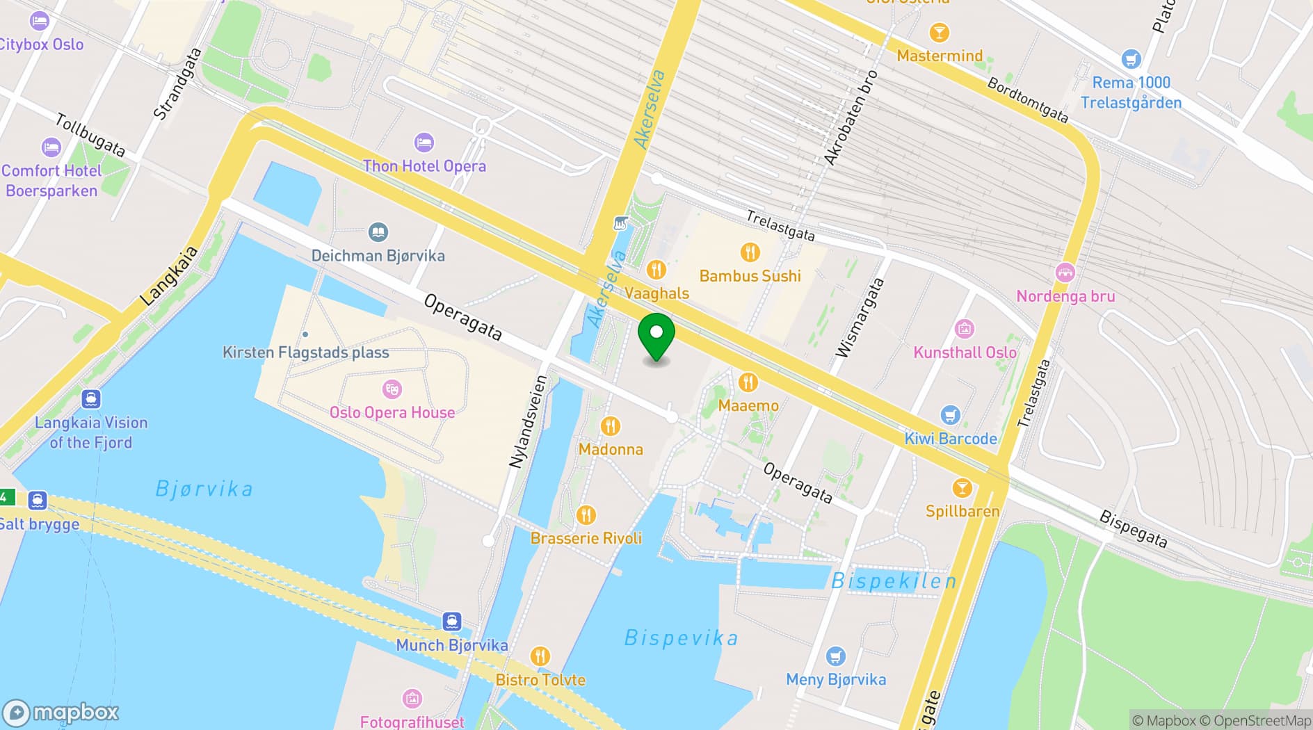 Map showing Clarion Hotel Oslo