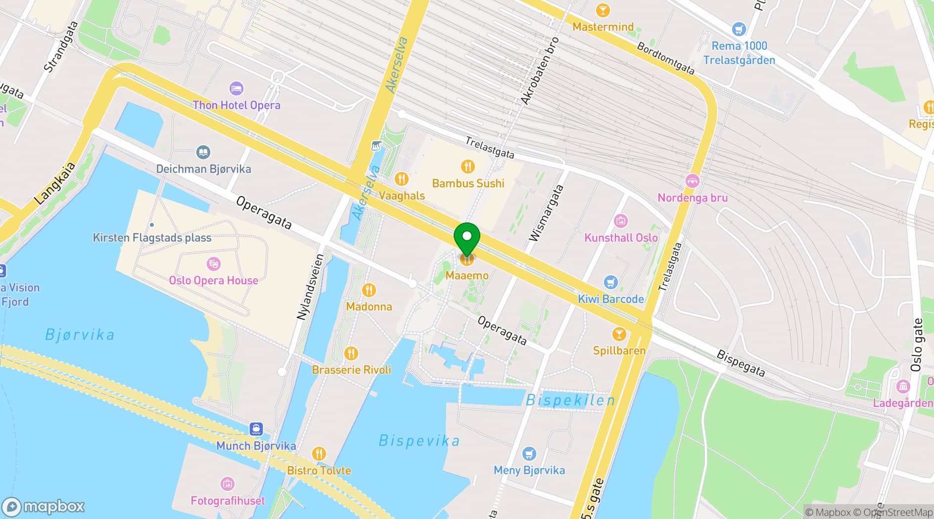 Map showing Maaemo Private Dining Room