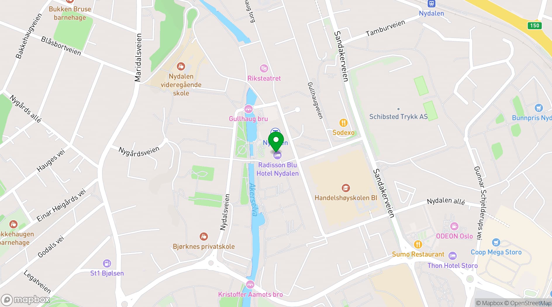 Map showing Radisson Blu Nydalen Hotel, Oslo