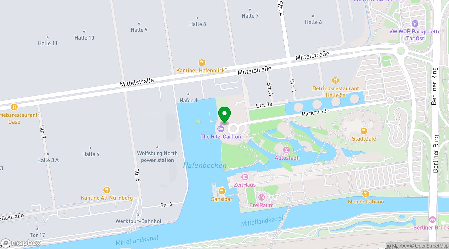 Map showing The Ritz-Carlton, Wolfsburg