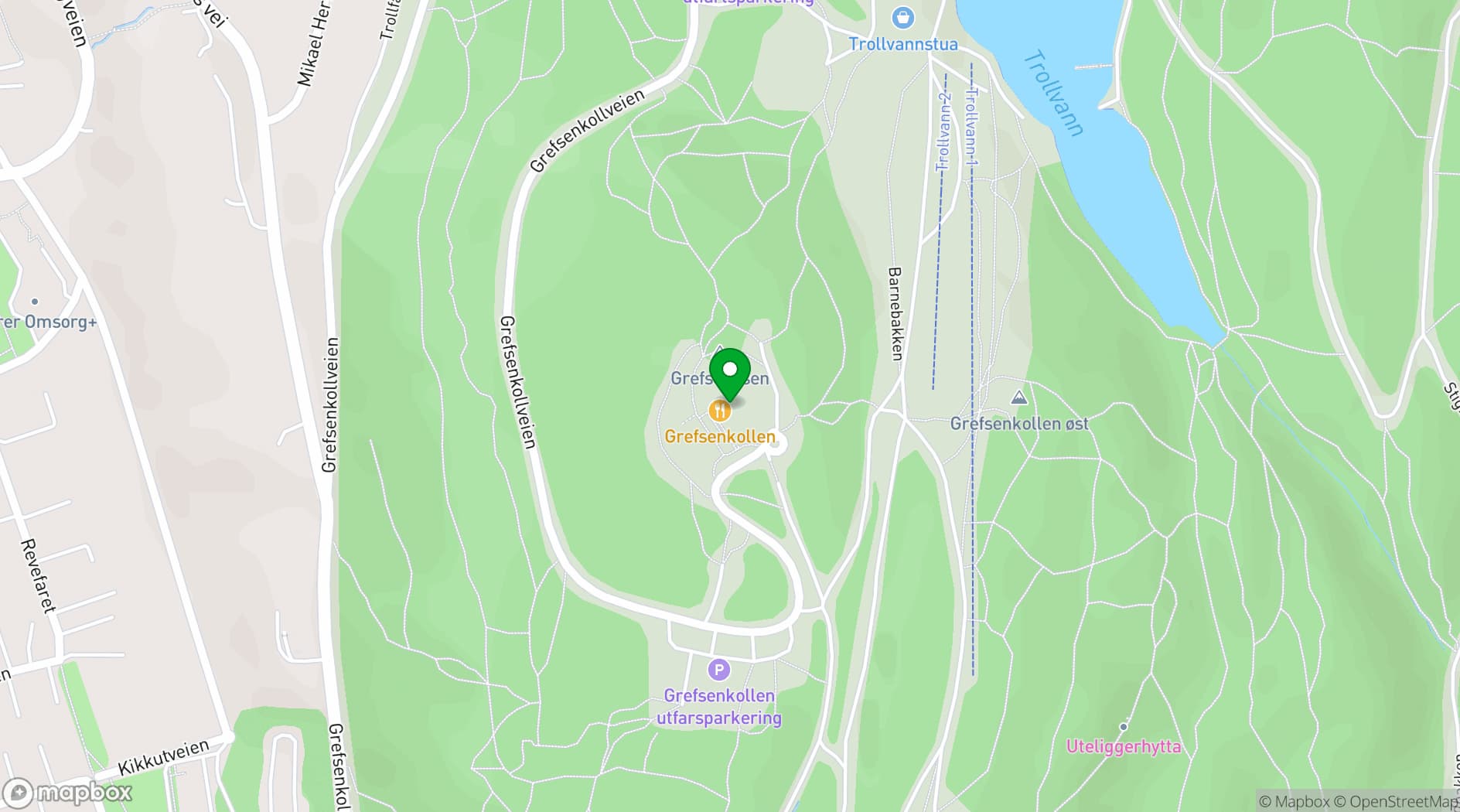 Map showing Grefsenkollen