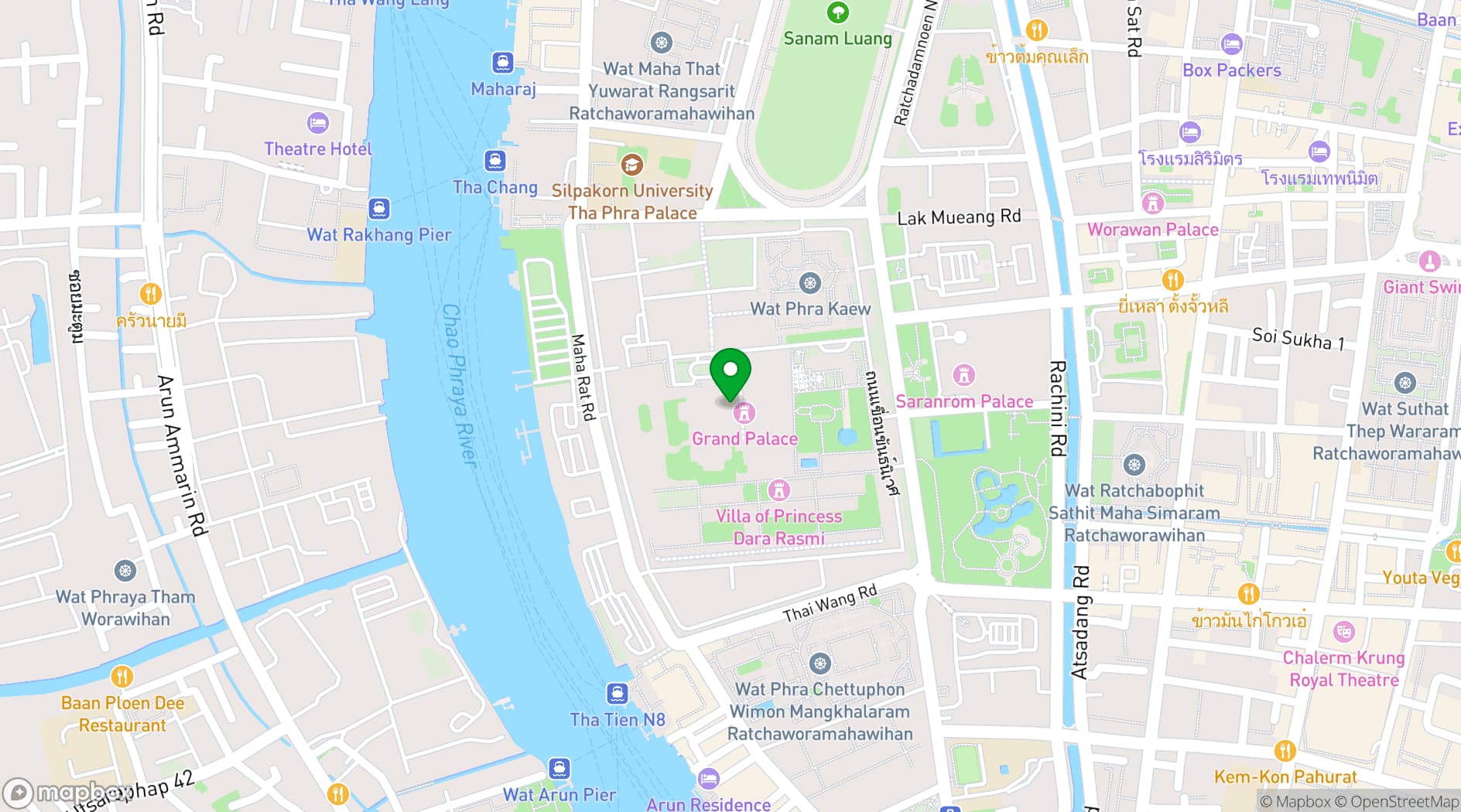 Map showing Royal Grand Palace