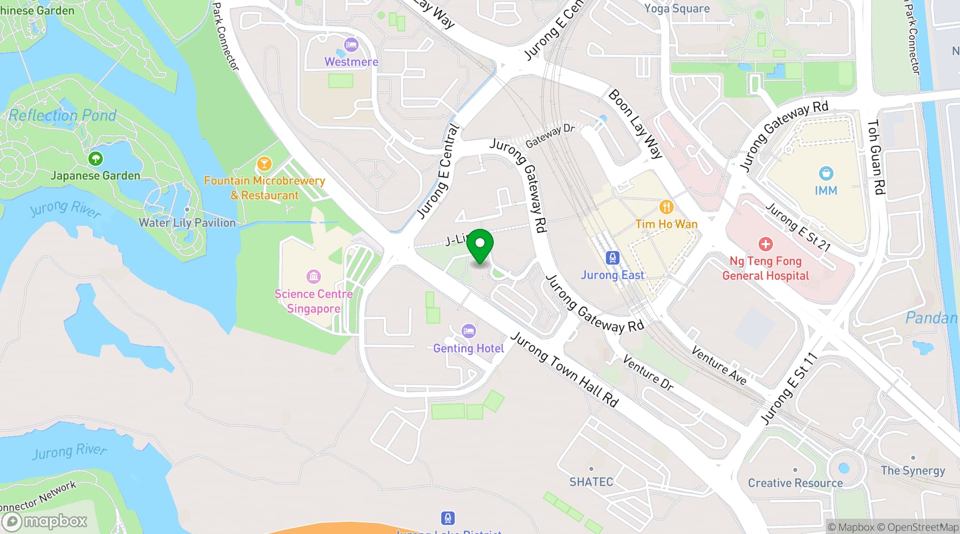 Map showing Jurong Regional Library
