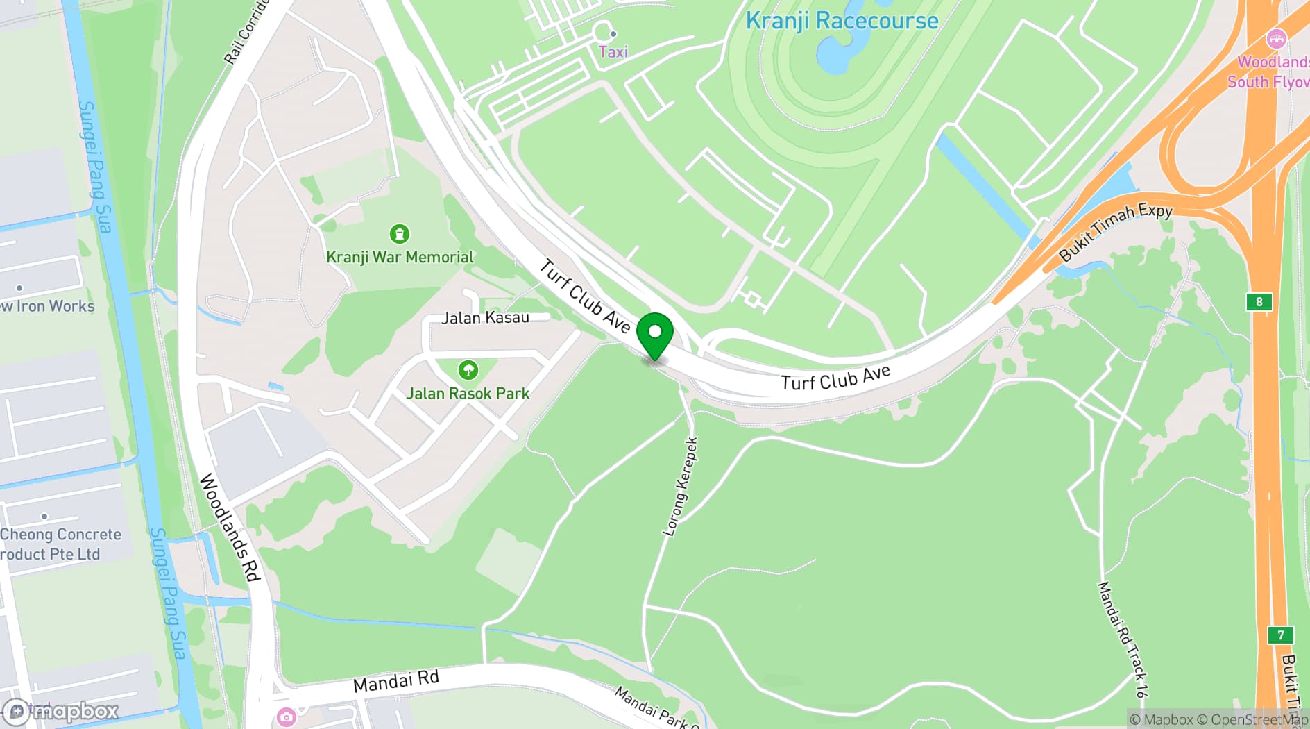 Map showing Singapore Turf Club