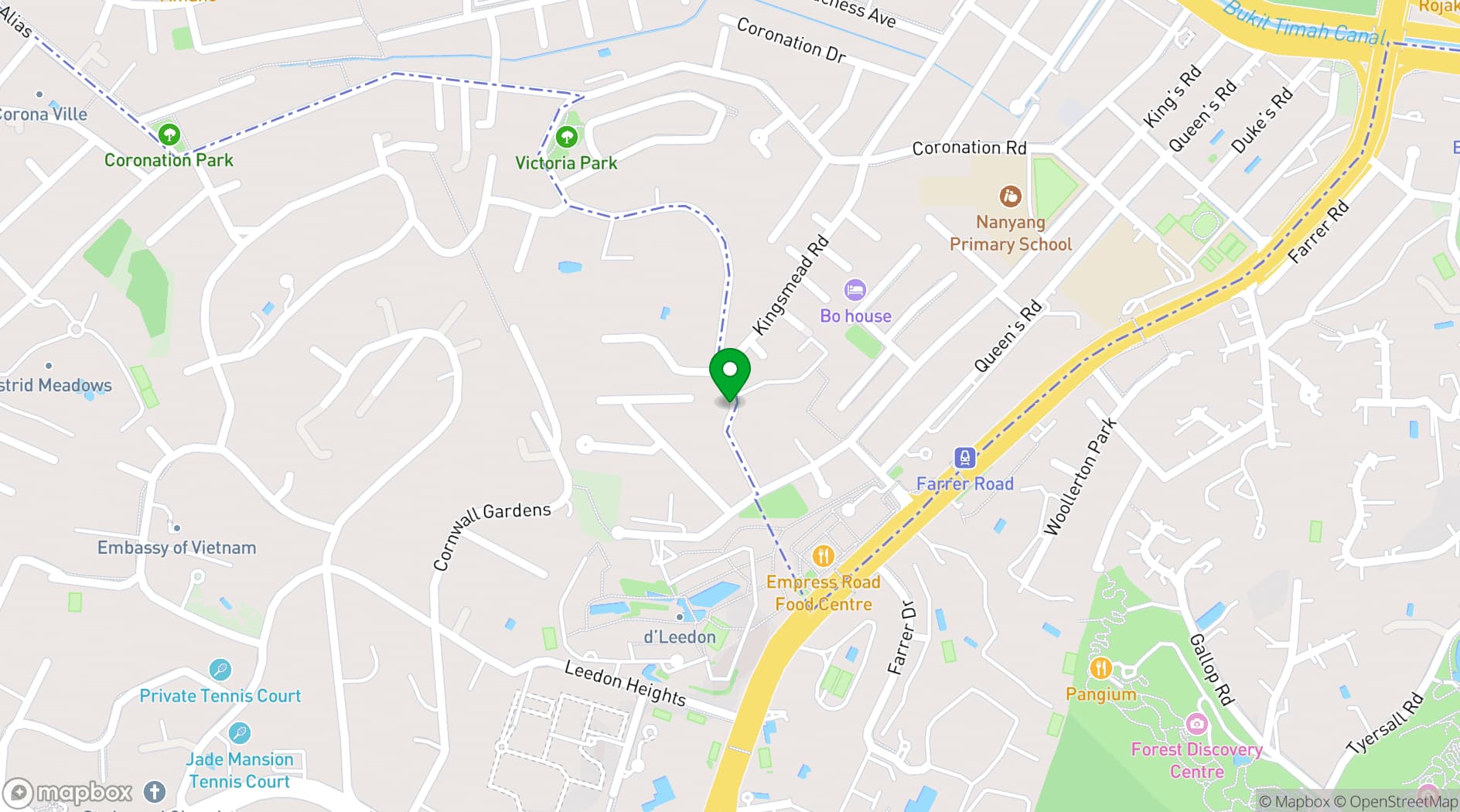 Map showing Changi Exhibition Centre
