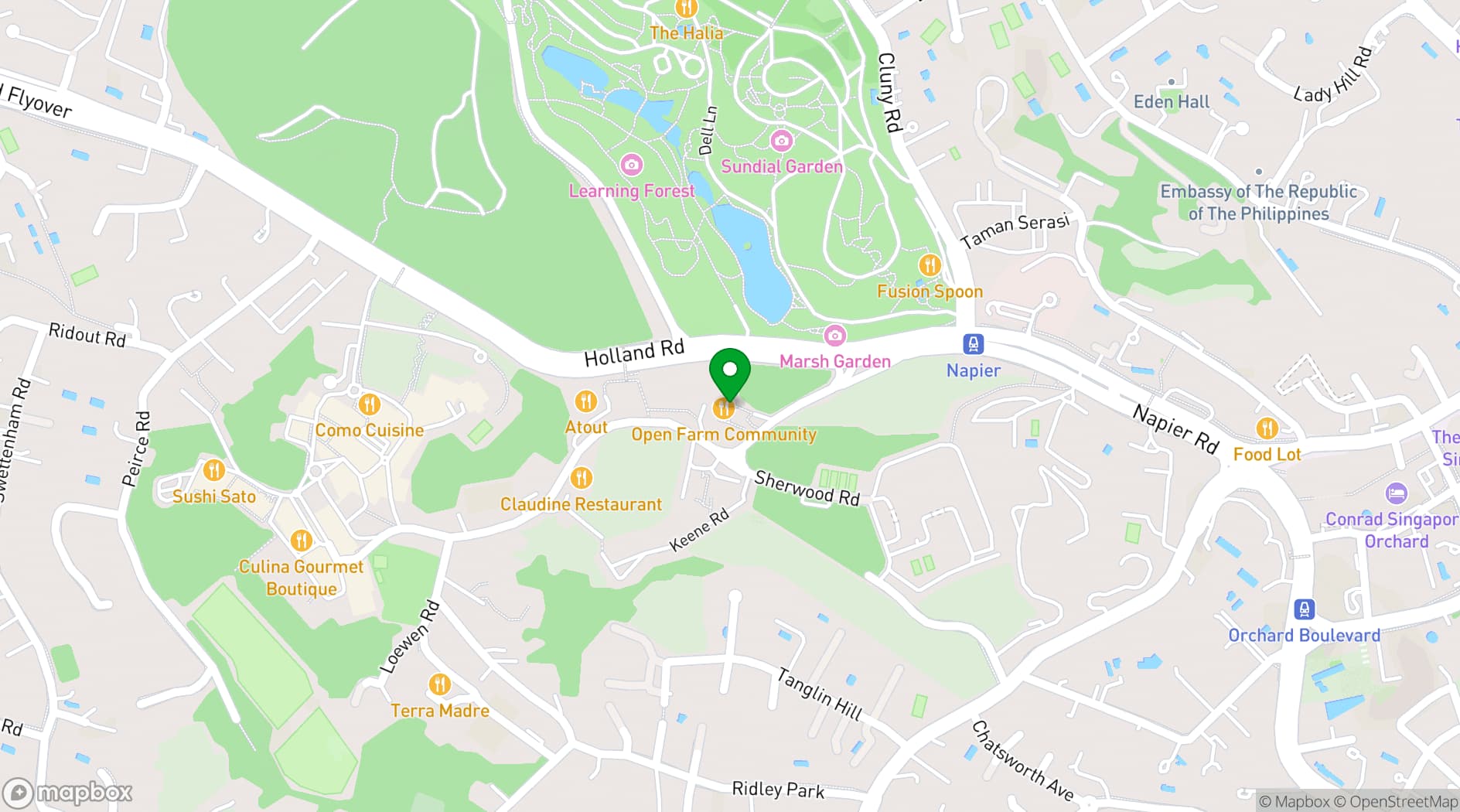 Map showing Open Farm Community