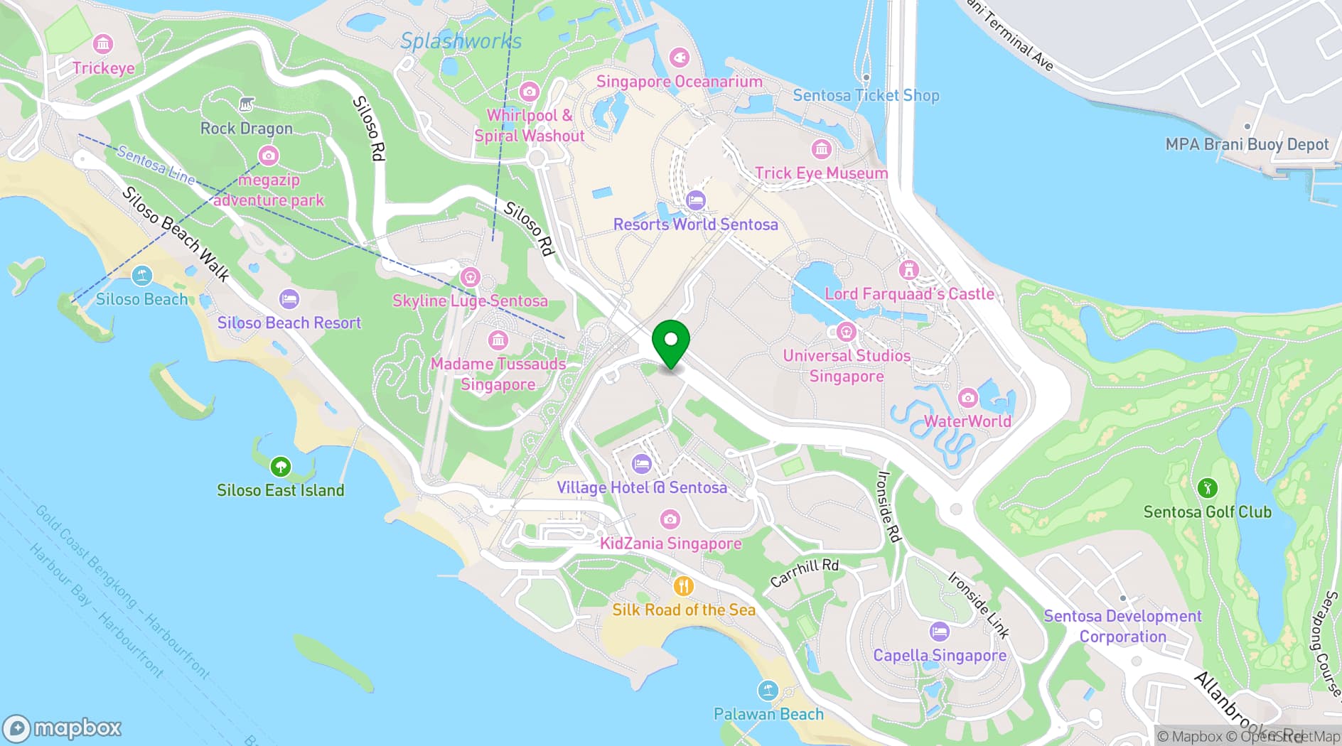 Map showing Village Hotels