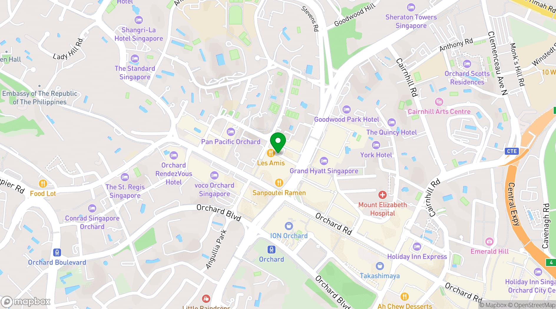 Map showing Tarte by Cheryl Koh