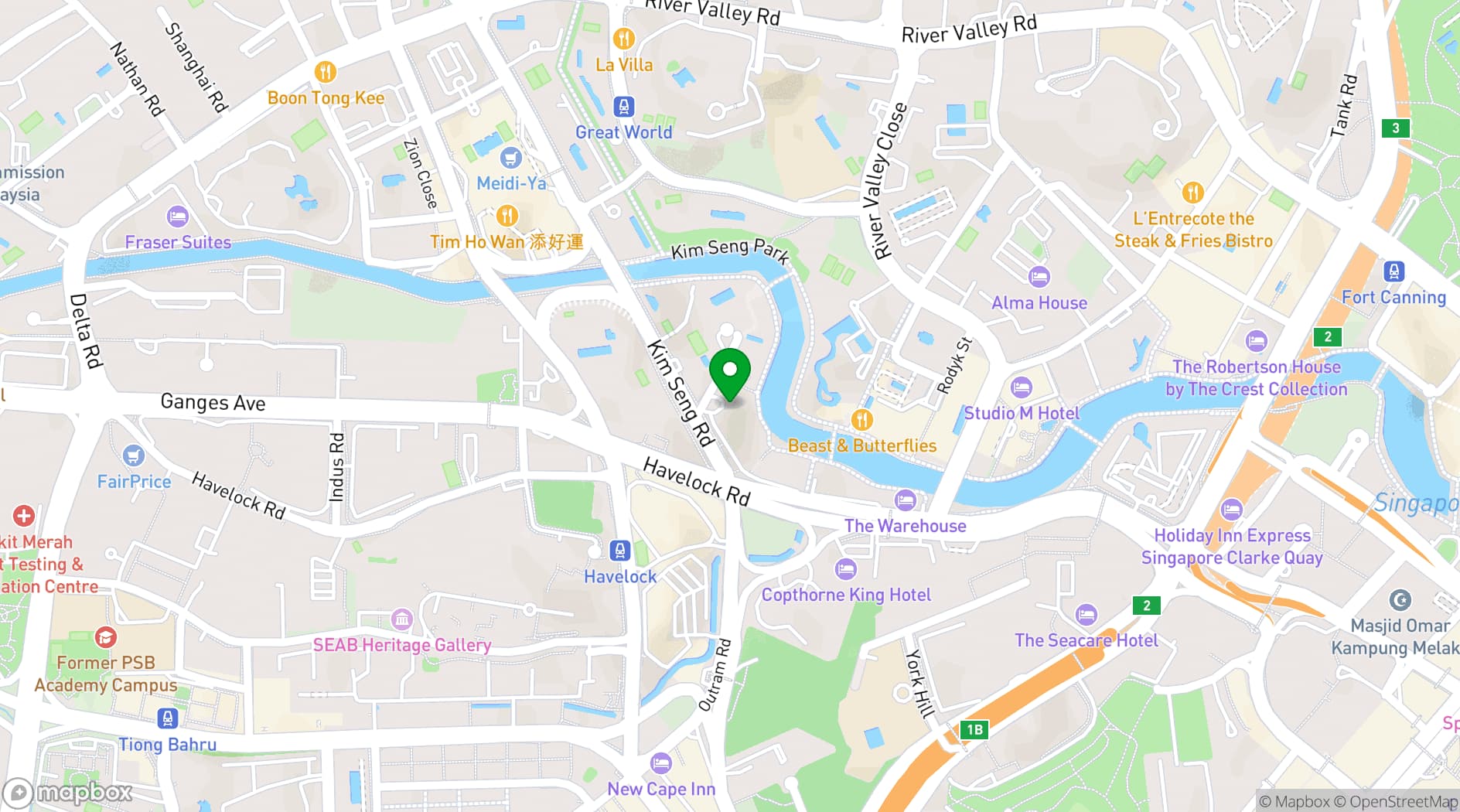 Map showing Grand Copthorne Waterfront