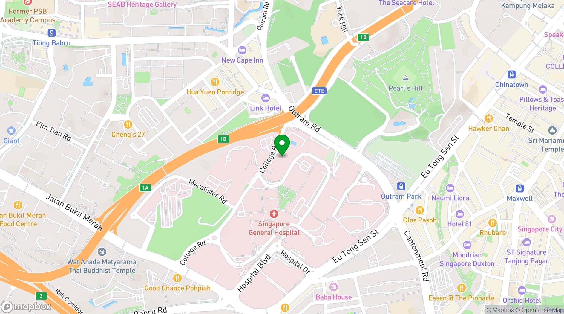 Map showing Academia