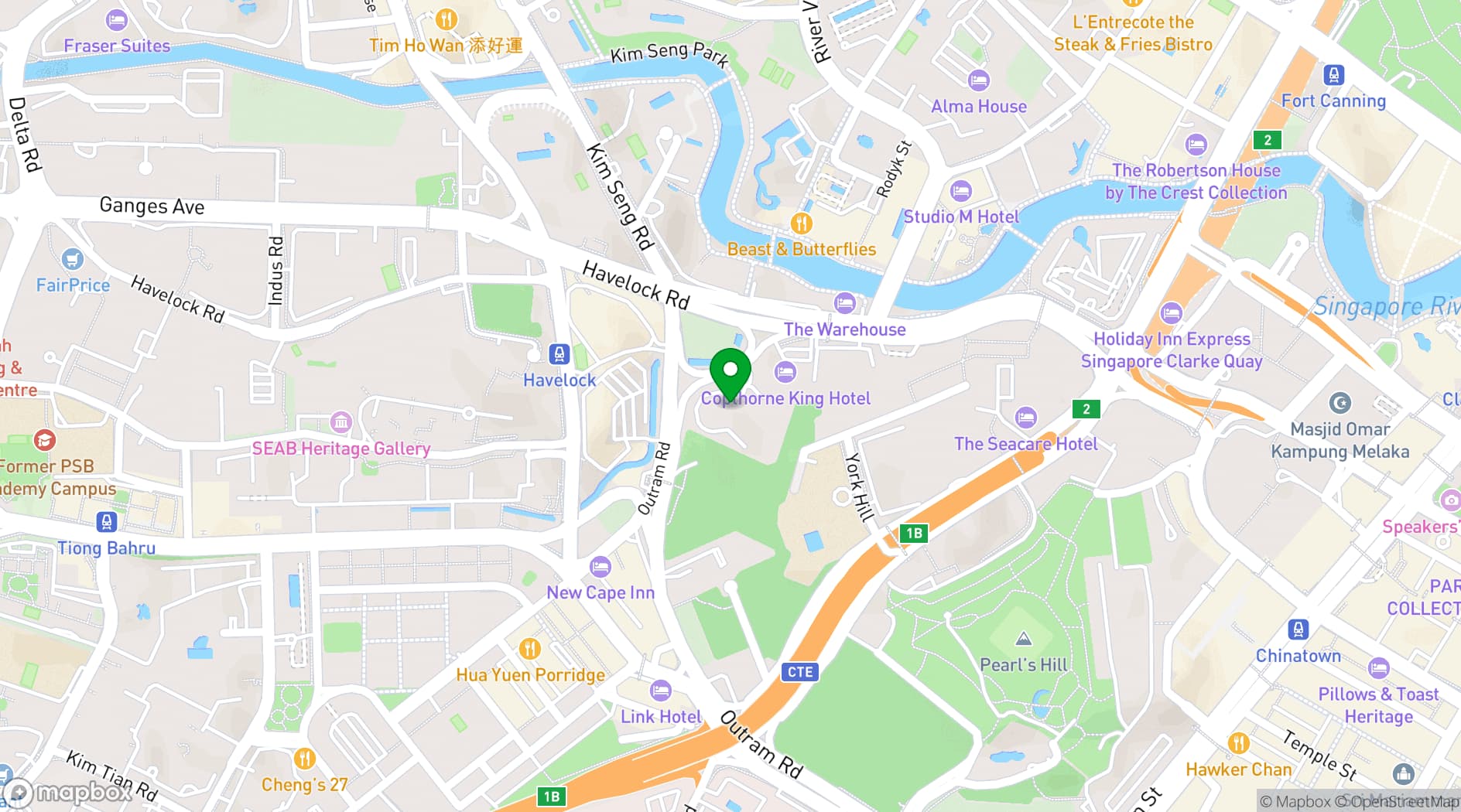 Map showing Furama RiverFront