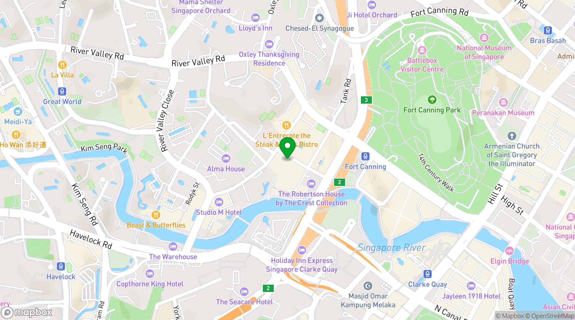 Map showing Fraser Place Robertson Walk