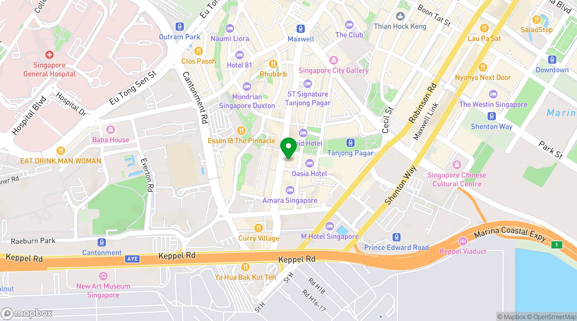 Map showing Carlton City Hotel